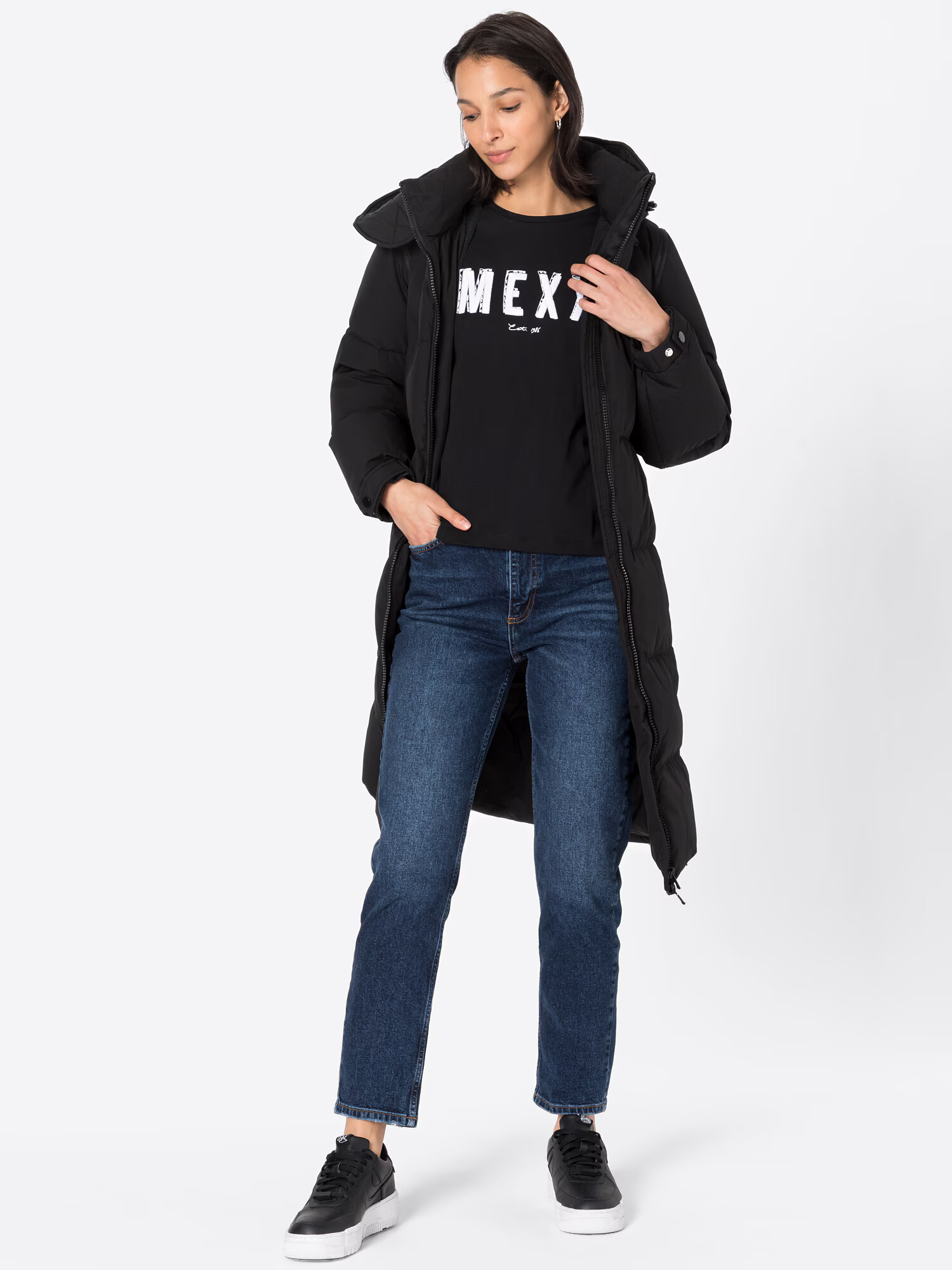 MEXX Tricou negru / alb - Pled.ro