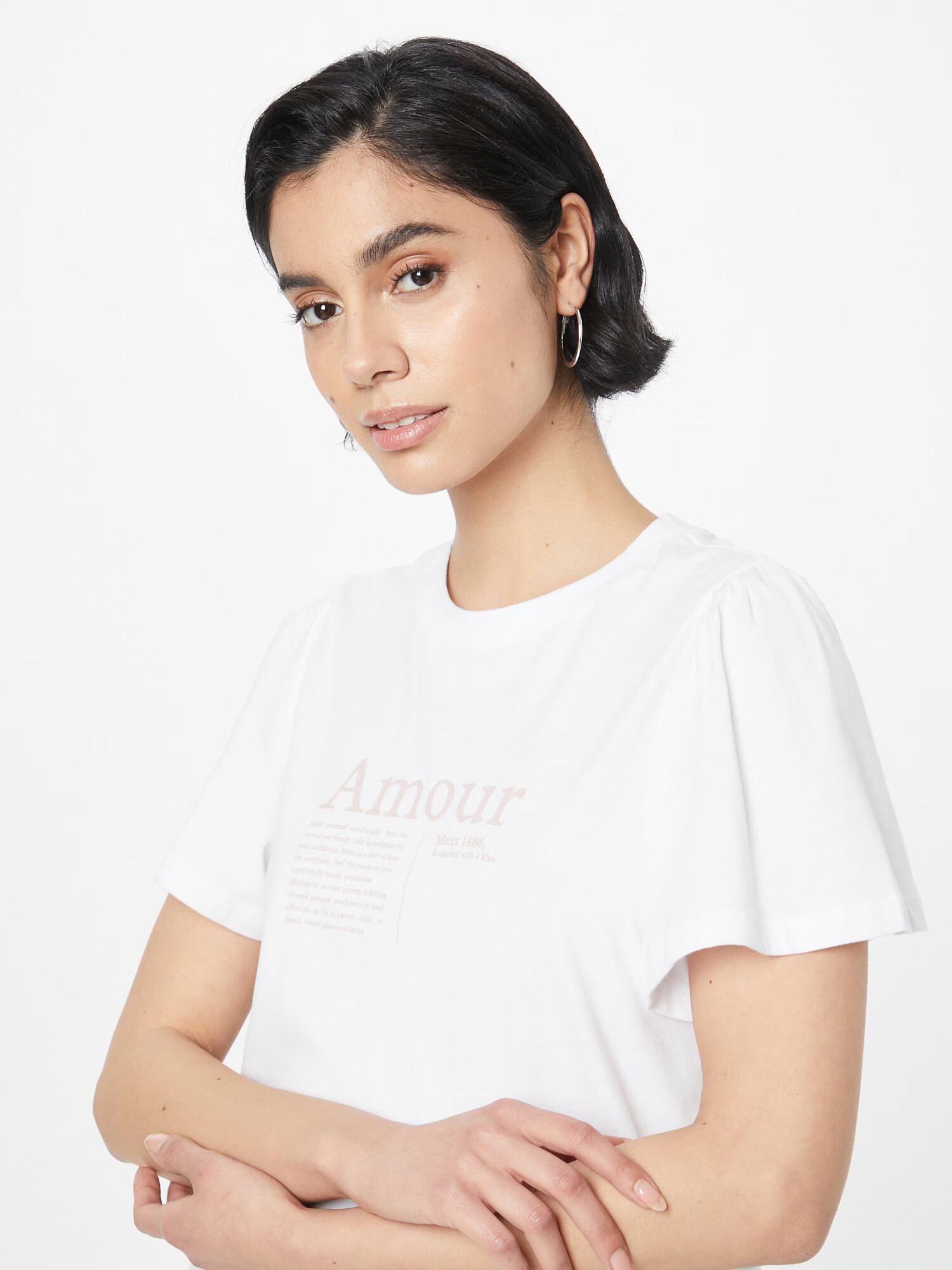 MEXX Tricou roz pudră / alb - Pled.ro