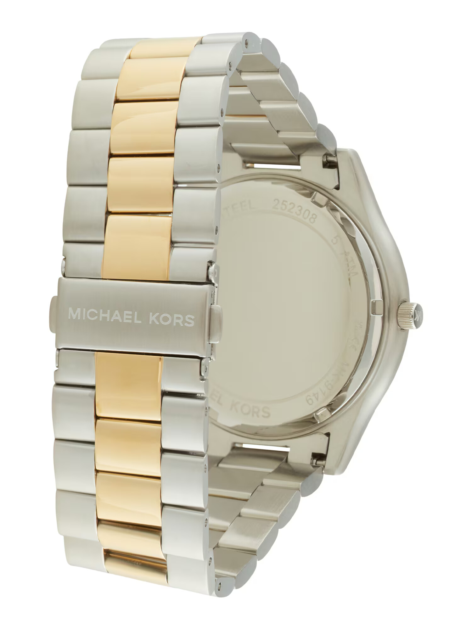 Michael Kors Ceas analogic 'SLIM RUNWAY' auriu / verde smarald / argintiu - Pled.ro