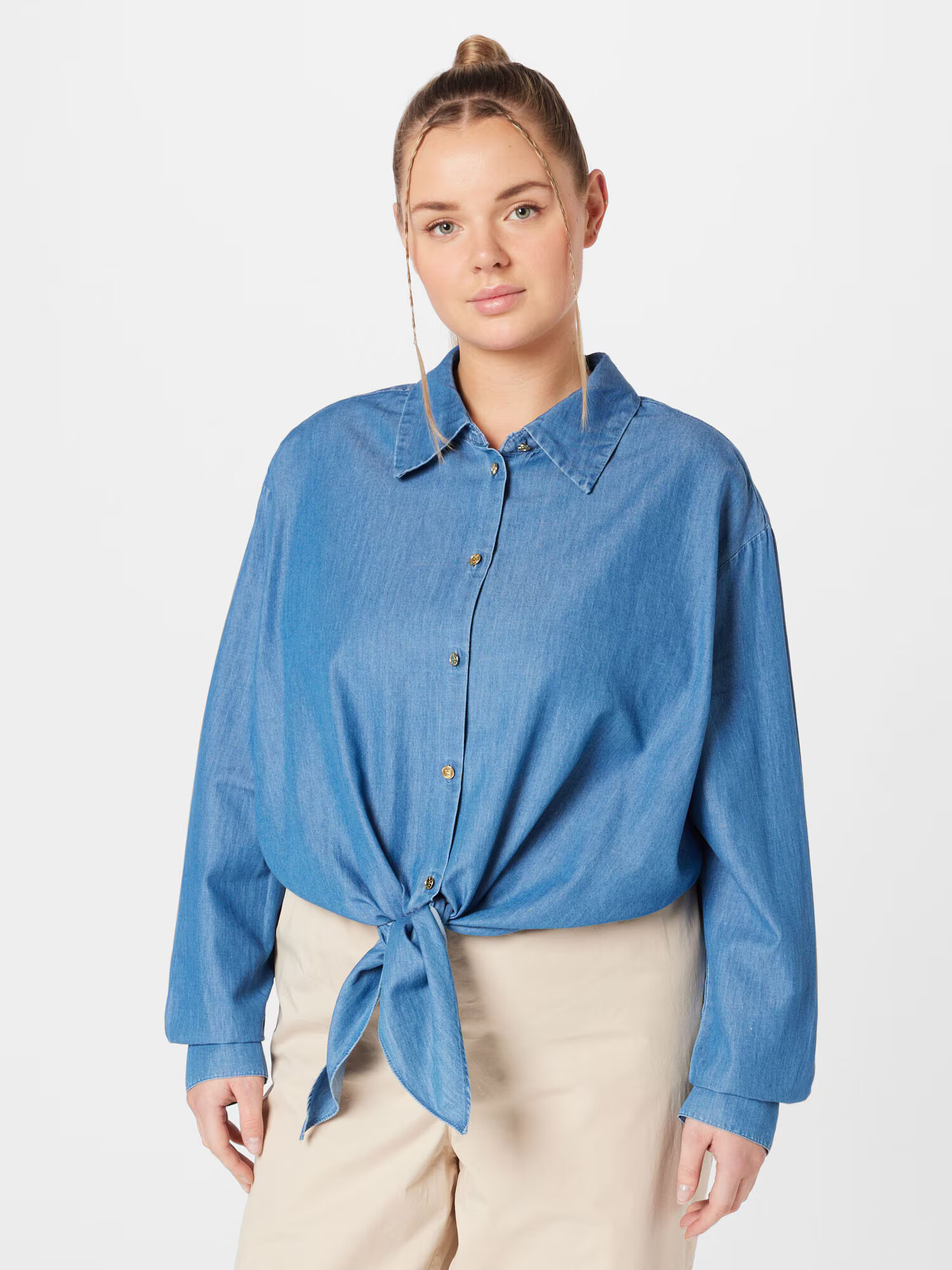 Michael Kors Plus Bluză 'CHAMBRAY' albastru denim - Pled.ro