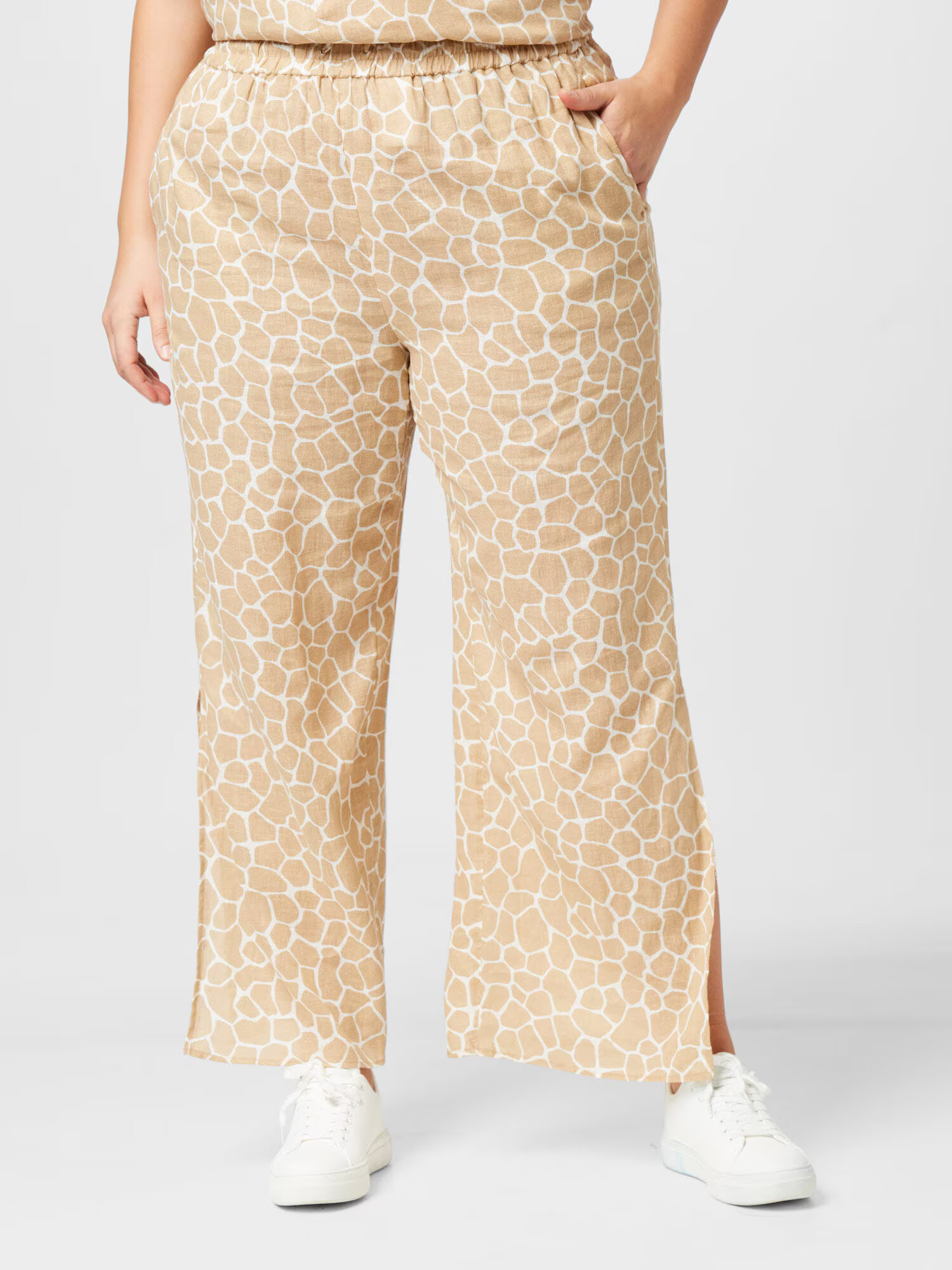 Michael Kors Plus Pantaloni nisipiu / alb - Pled.ro