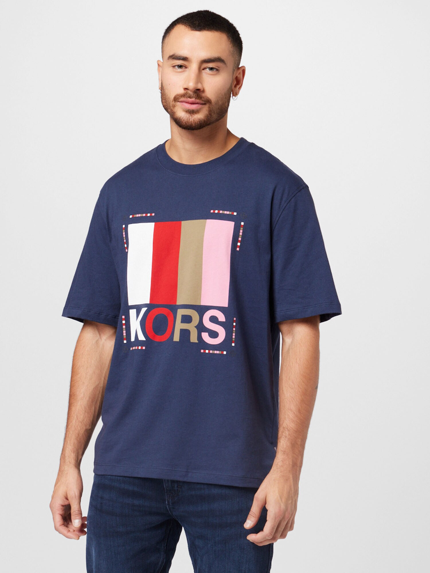 Michael Kors Tricou bleumarin / maro cappuccino / roz / roșu - Pled.ro