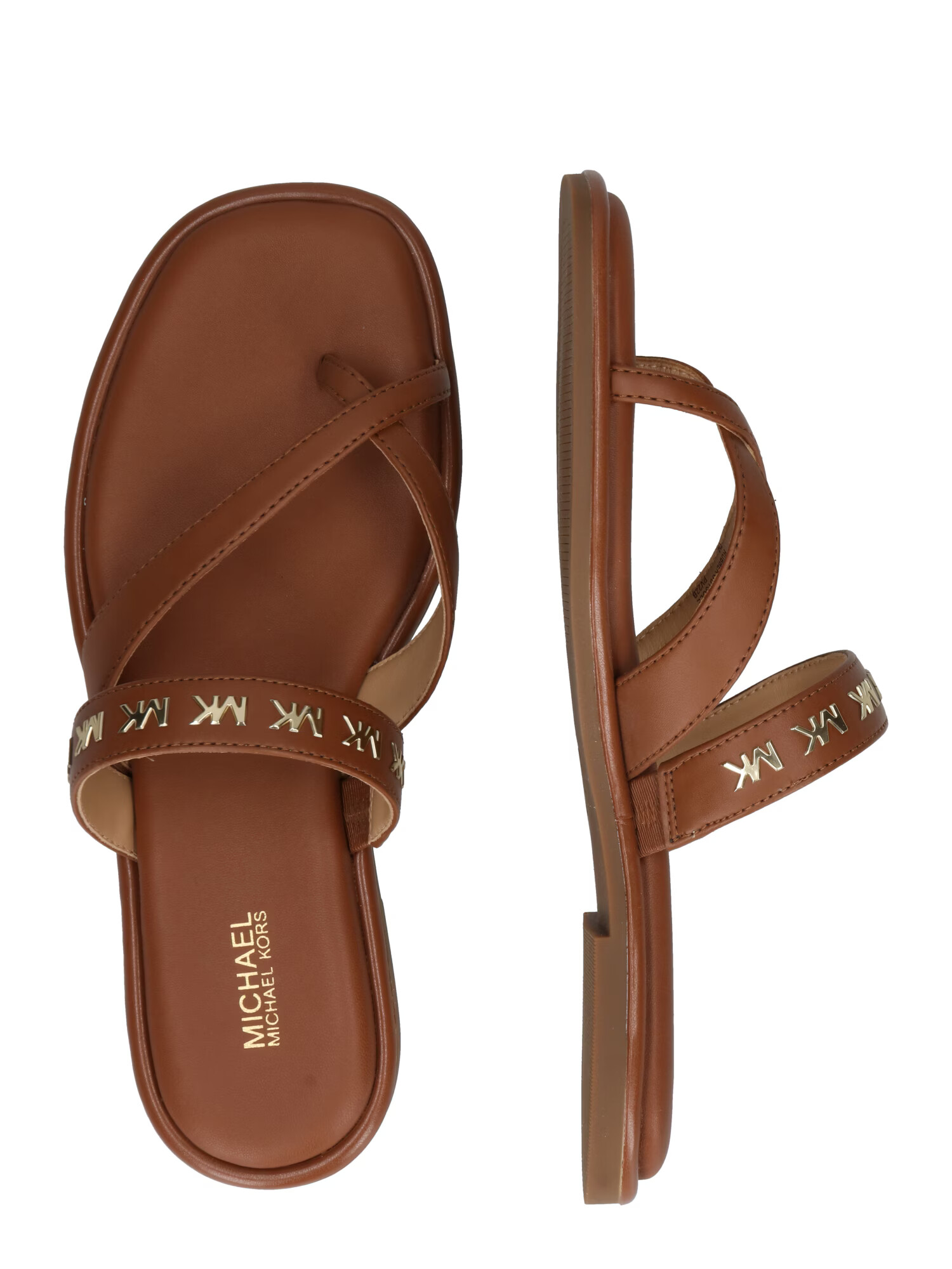 MICHAEL Michael Kors Flip-flops 'ALBA' ciocolatiu / auriu - Pled.ro