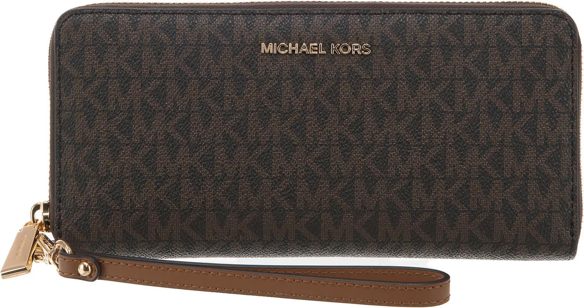 MICHAEL Michael Kors Portofel 'TRAVEL CONTINENTAL' maro / ciocolatiu / auriu - Pled.ro