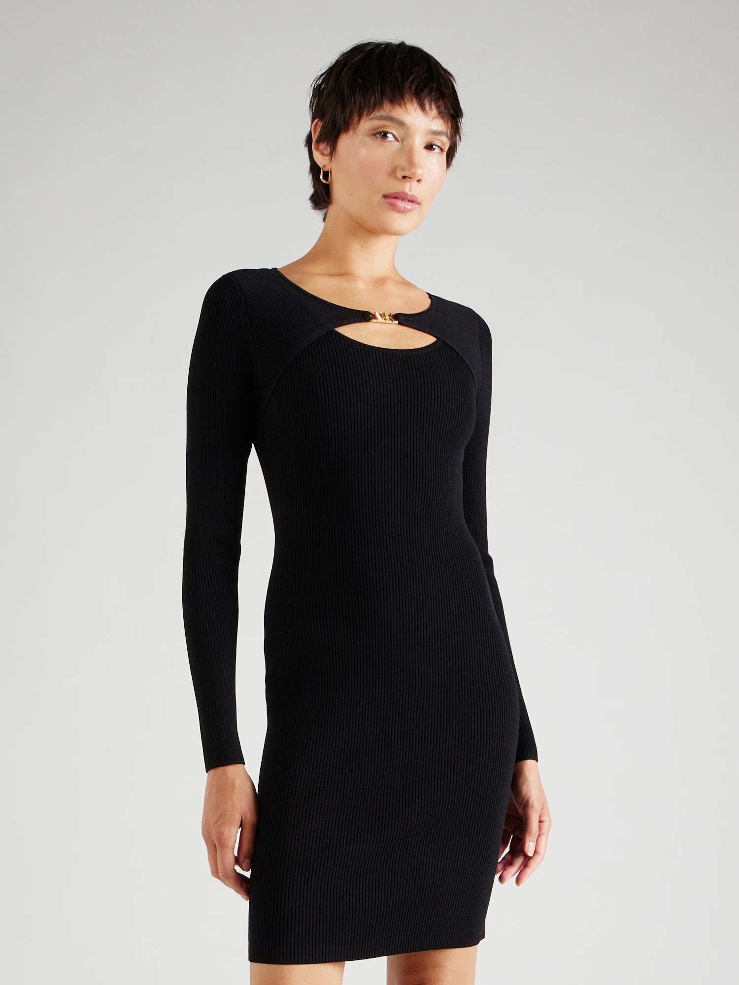 MICHAEL Michael Kors Rochie tricotat 'EMPIRE' auriu / negru - Pled.ro