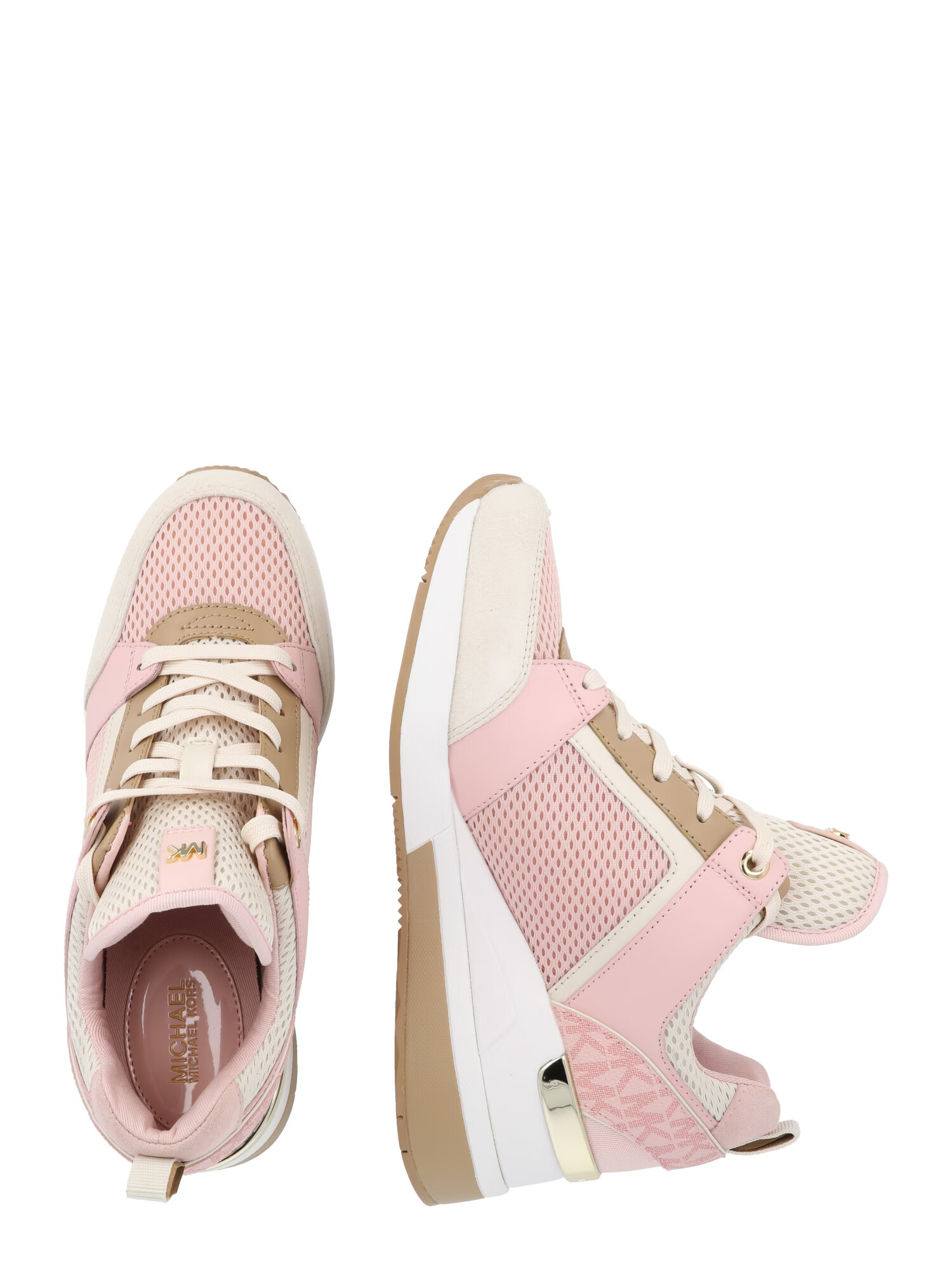 MICHAEL Michael Kors Sneaker low 'GEORGIE' alb kitt / maro deschis / roz - Pled.ro