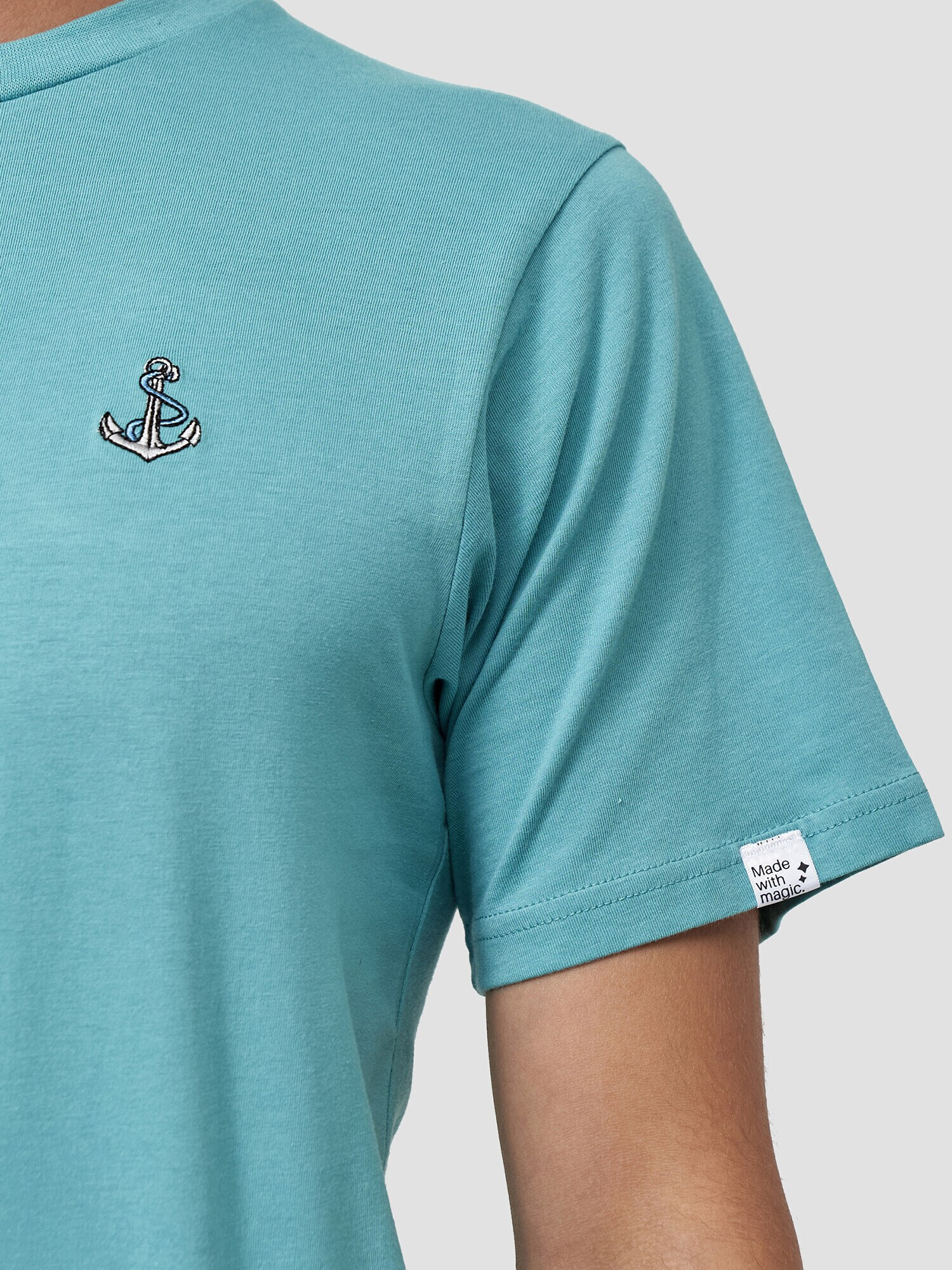 Mikon Tricou 'Anker' albastru aqua - Pled.ro