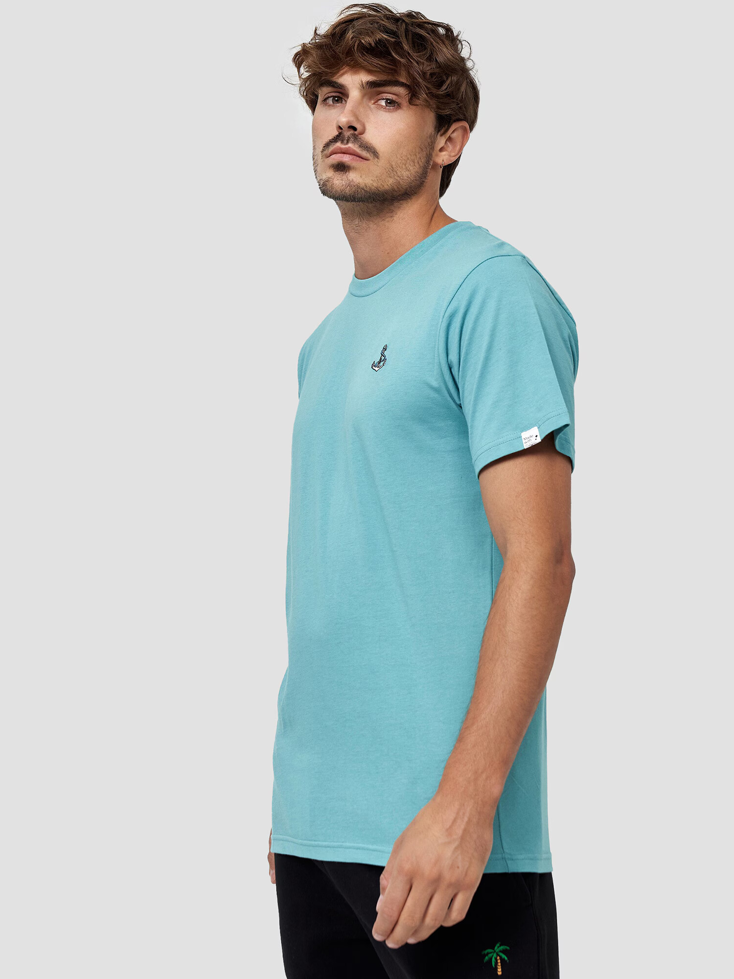 Mikon Tricou 'Anker' albastru aqua - Pled.ro