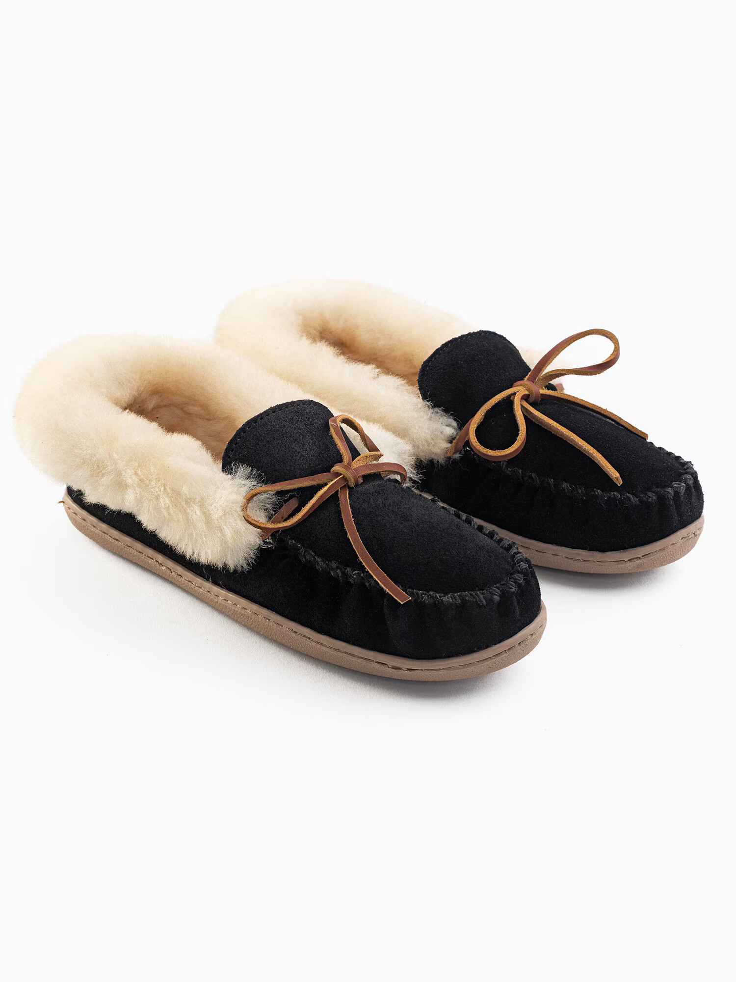 Minnetonka Mocasini 'Alpinsheepskin' crem / maro deschis / negru - Pled.ro