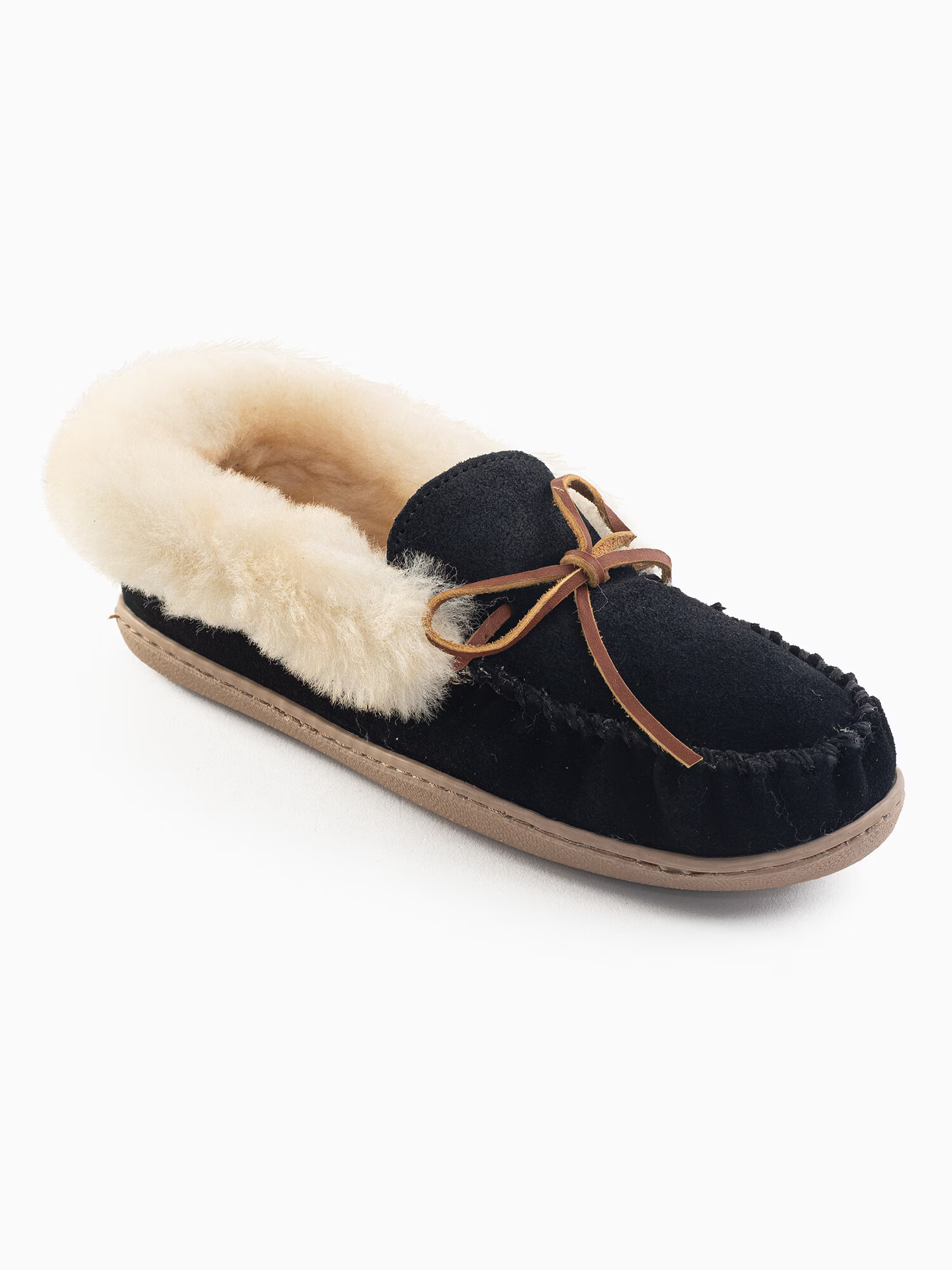 Minnetonka Mocasini 'Alpinsheepskin' crem / maro deschis / negru - Pled.ro