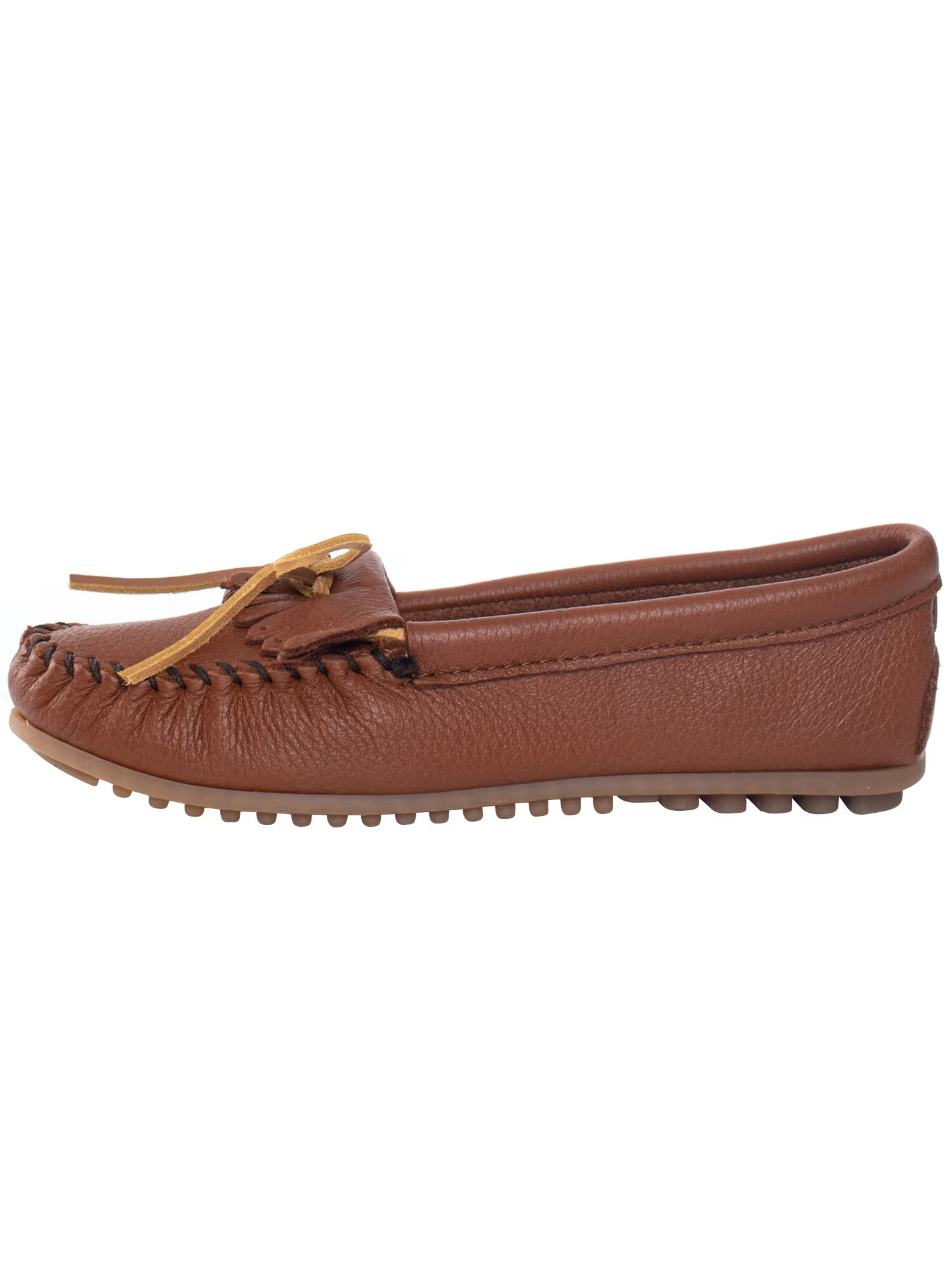 Minnetonka Mocasini 'Deerskin Kilty' maro caramel / maro deschis - Pled.ro