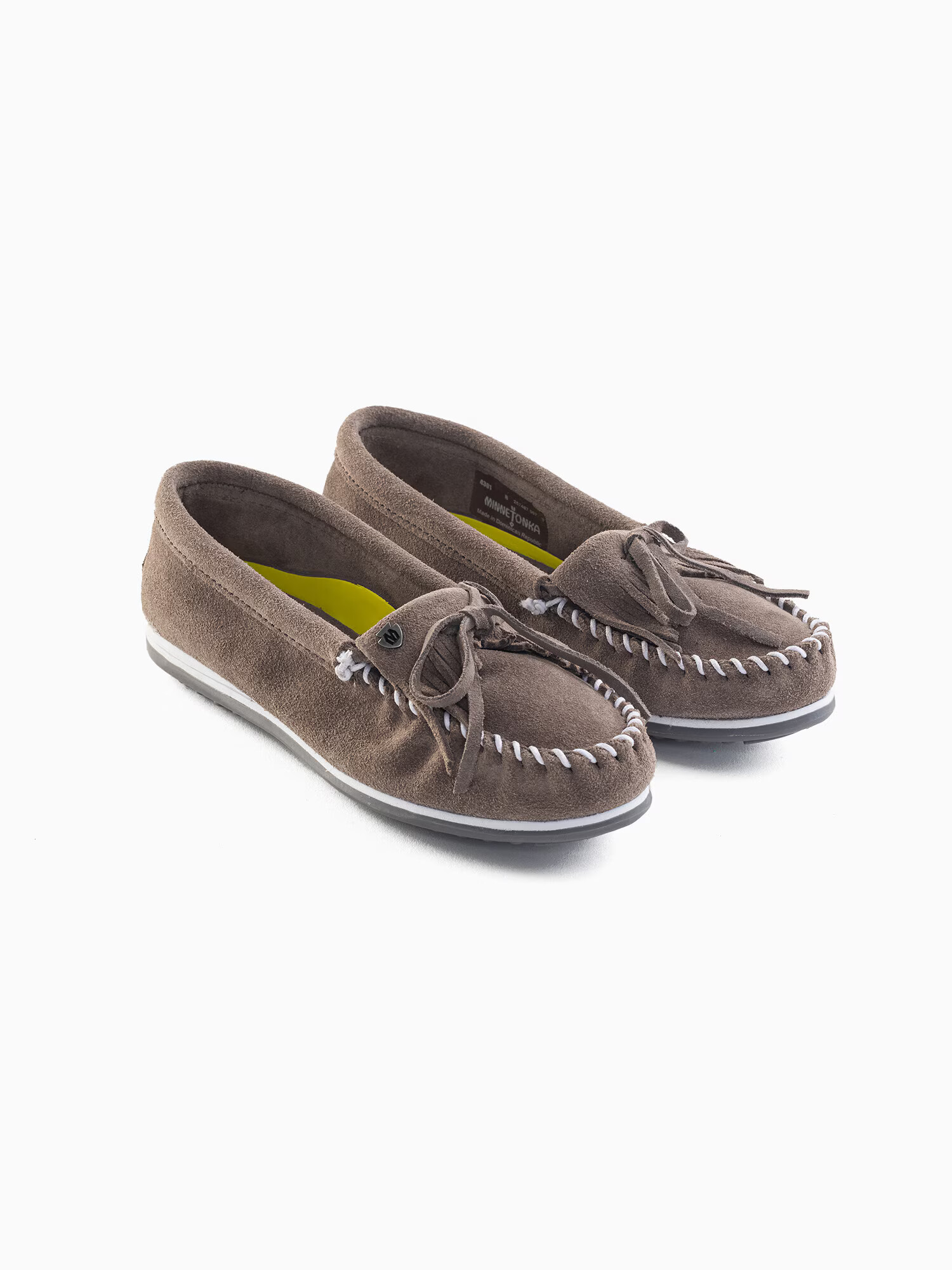 Minnetonka Mocasini 'Kilty plus' gri / alb - Pled.ro