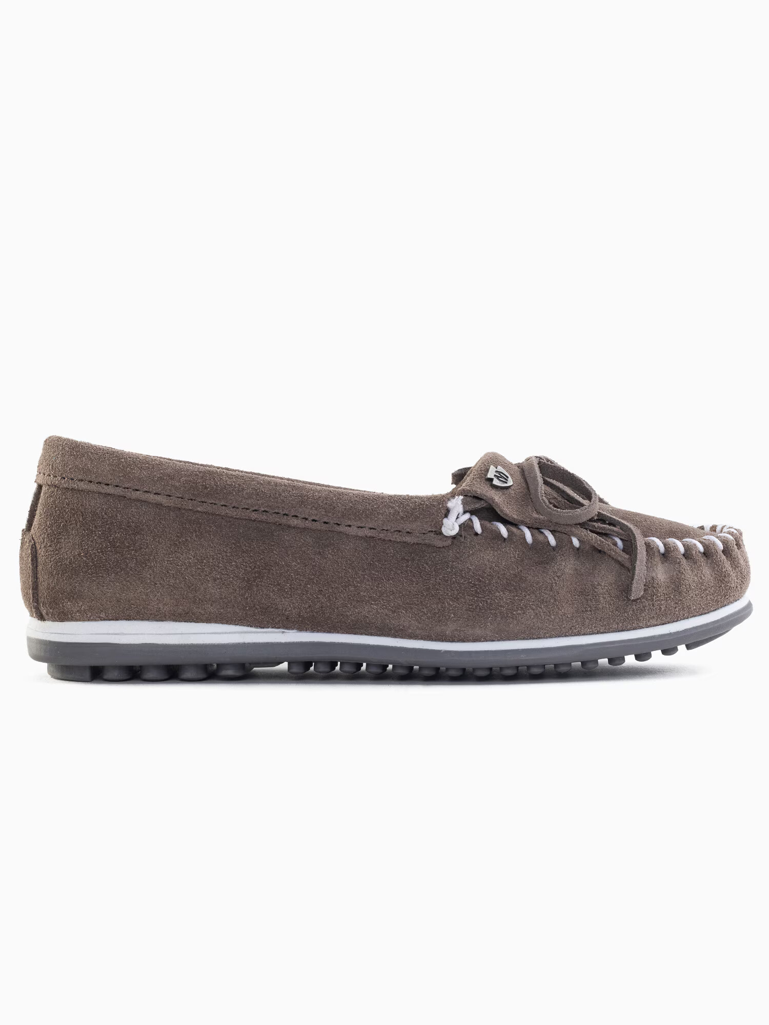 Minnetonka Mocasini 'Kilty plus' gri / alb - Pled.ro