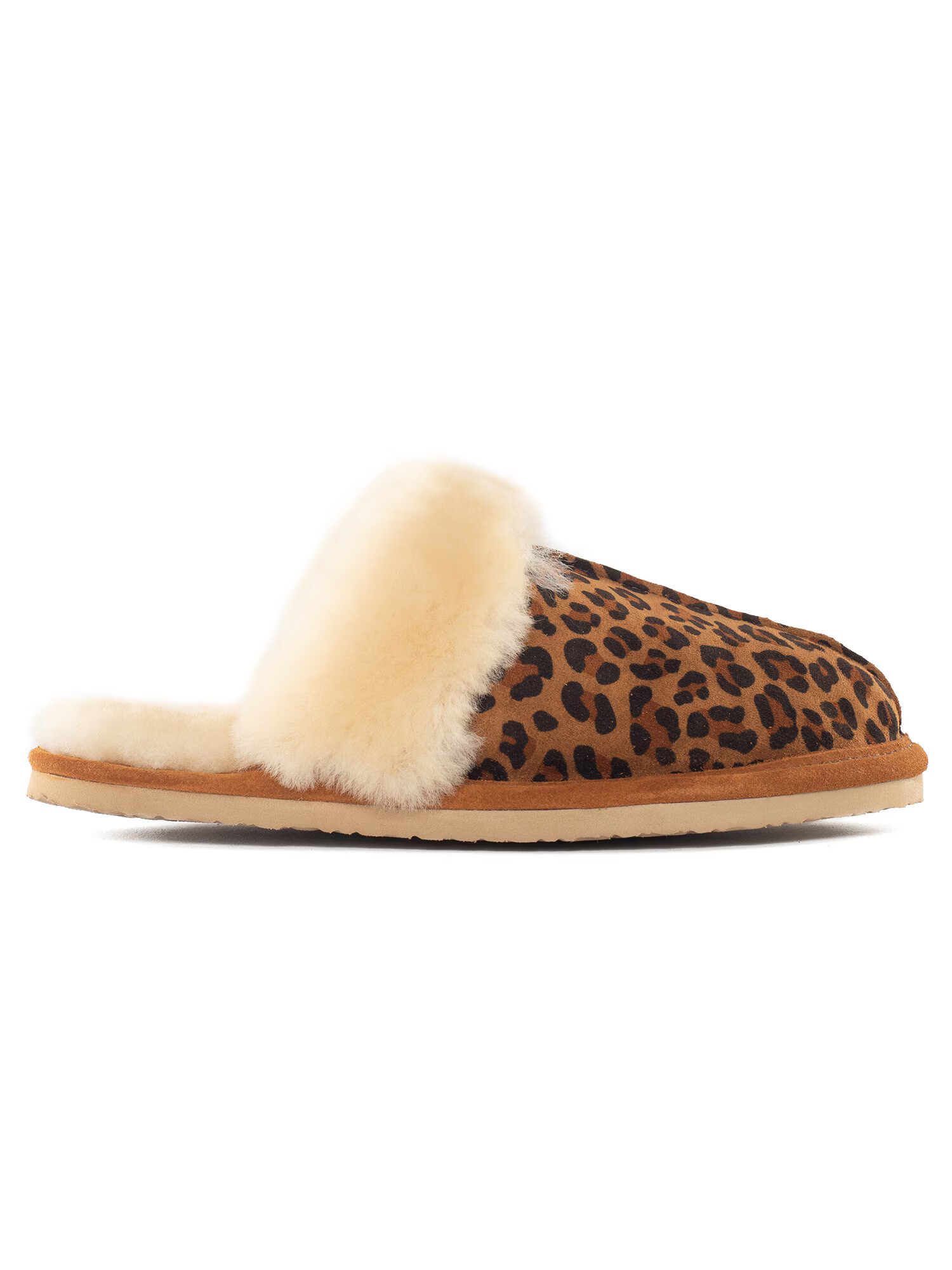 Minnetonka Saboți 'Leopard' crem / maro / negru - Pled.ro