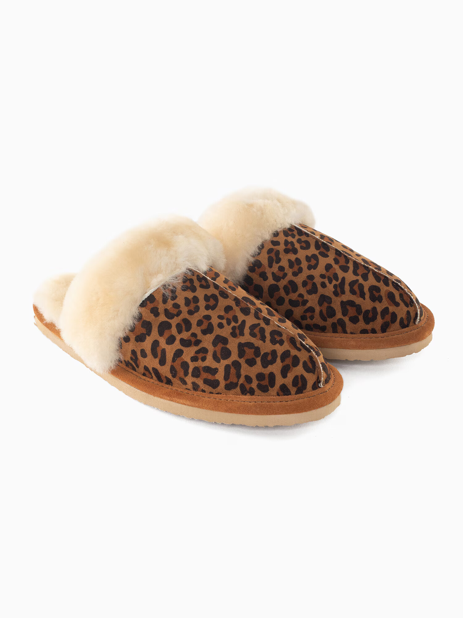 Minnetonka Saboți 'Leopard' crem / maro / negru - Pled.ro