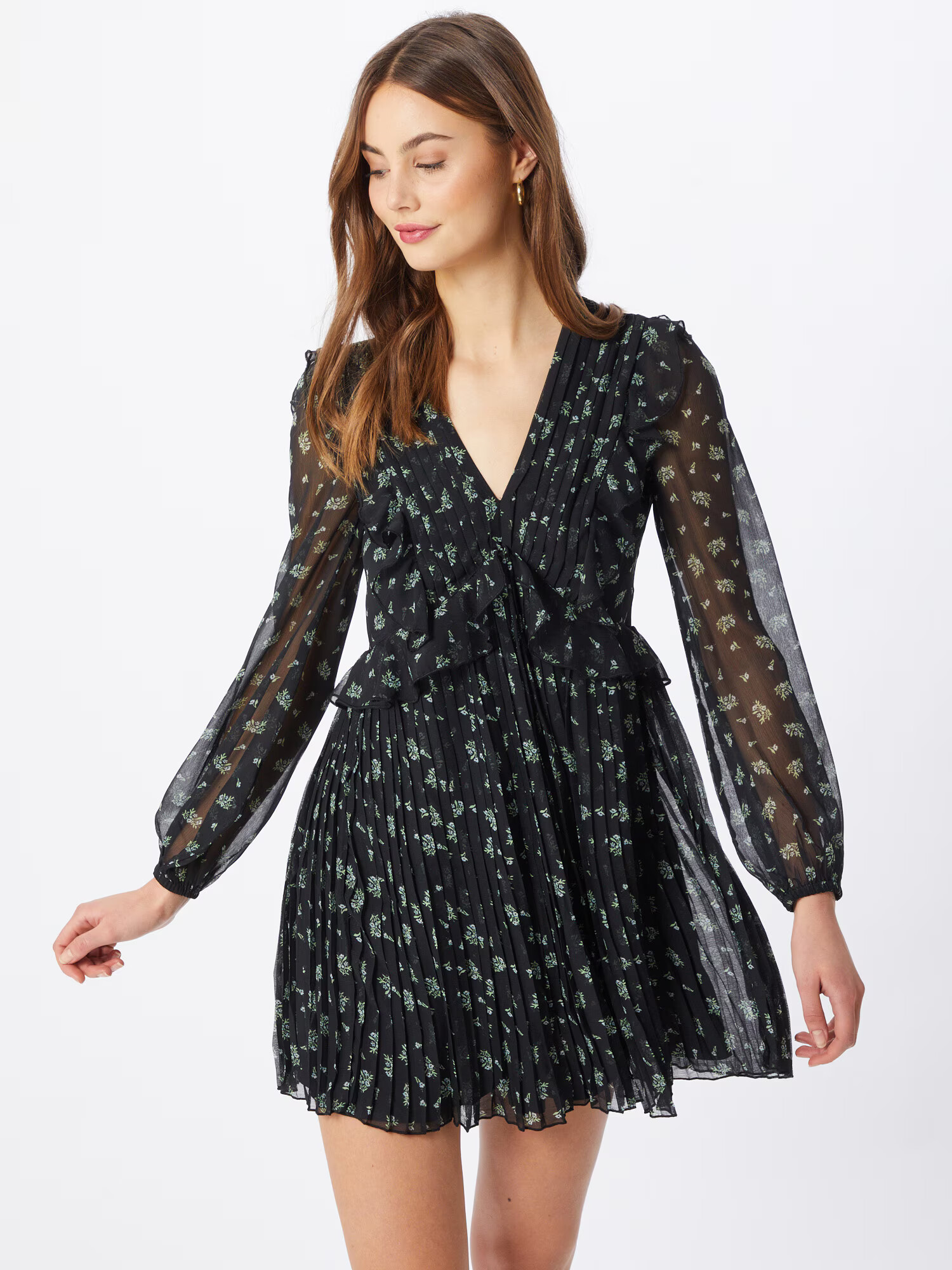 Miss Selfridge Rochie verde deschis / negru - Pled.ro