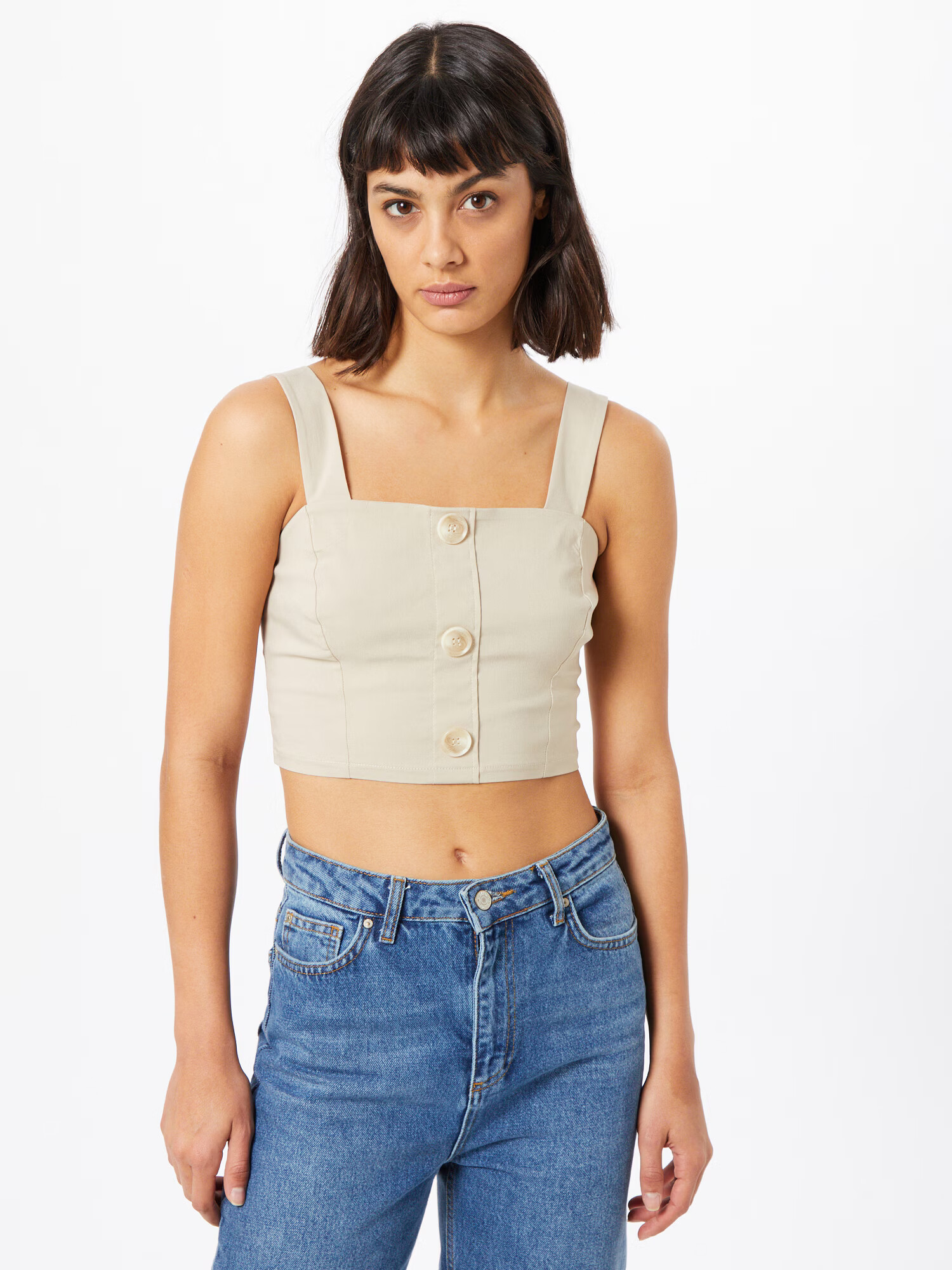 Miss Selfridge Top alb perlat - Pled.ro