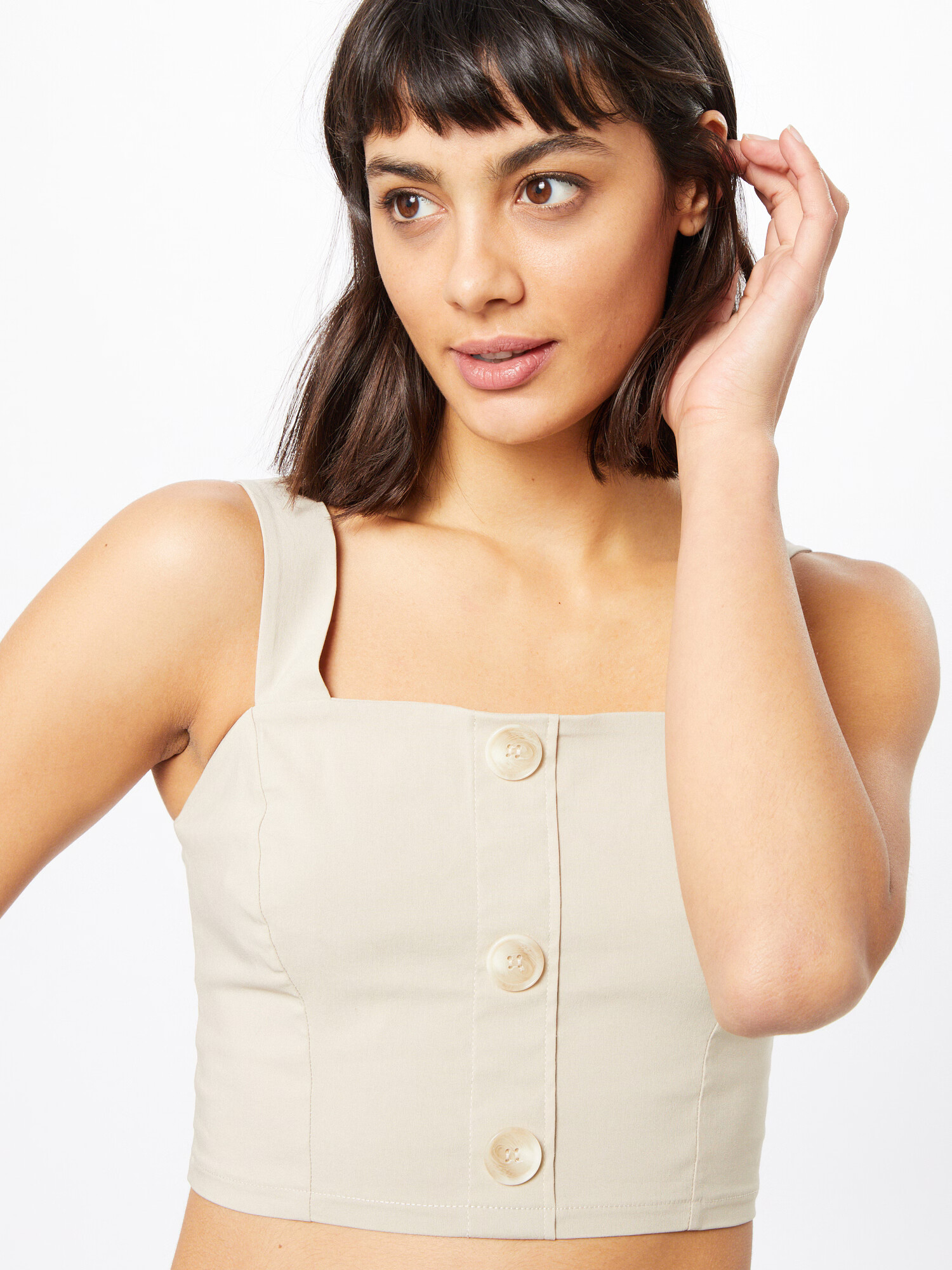 Miss Selfridge Top alb perlat - Pled.ro