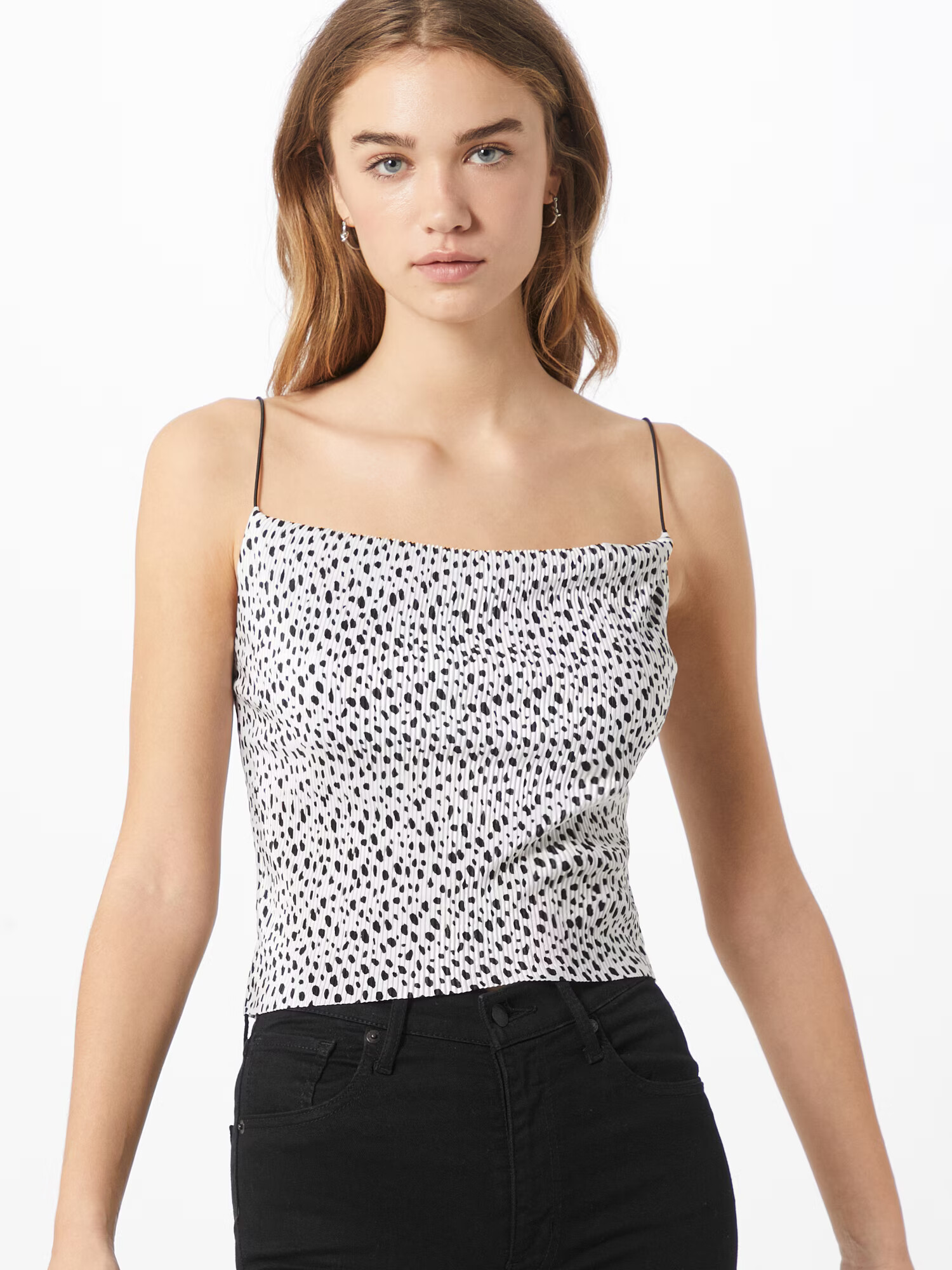 Miss Selfridge Top negru / alb - Pled.ro