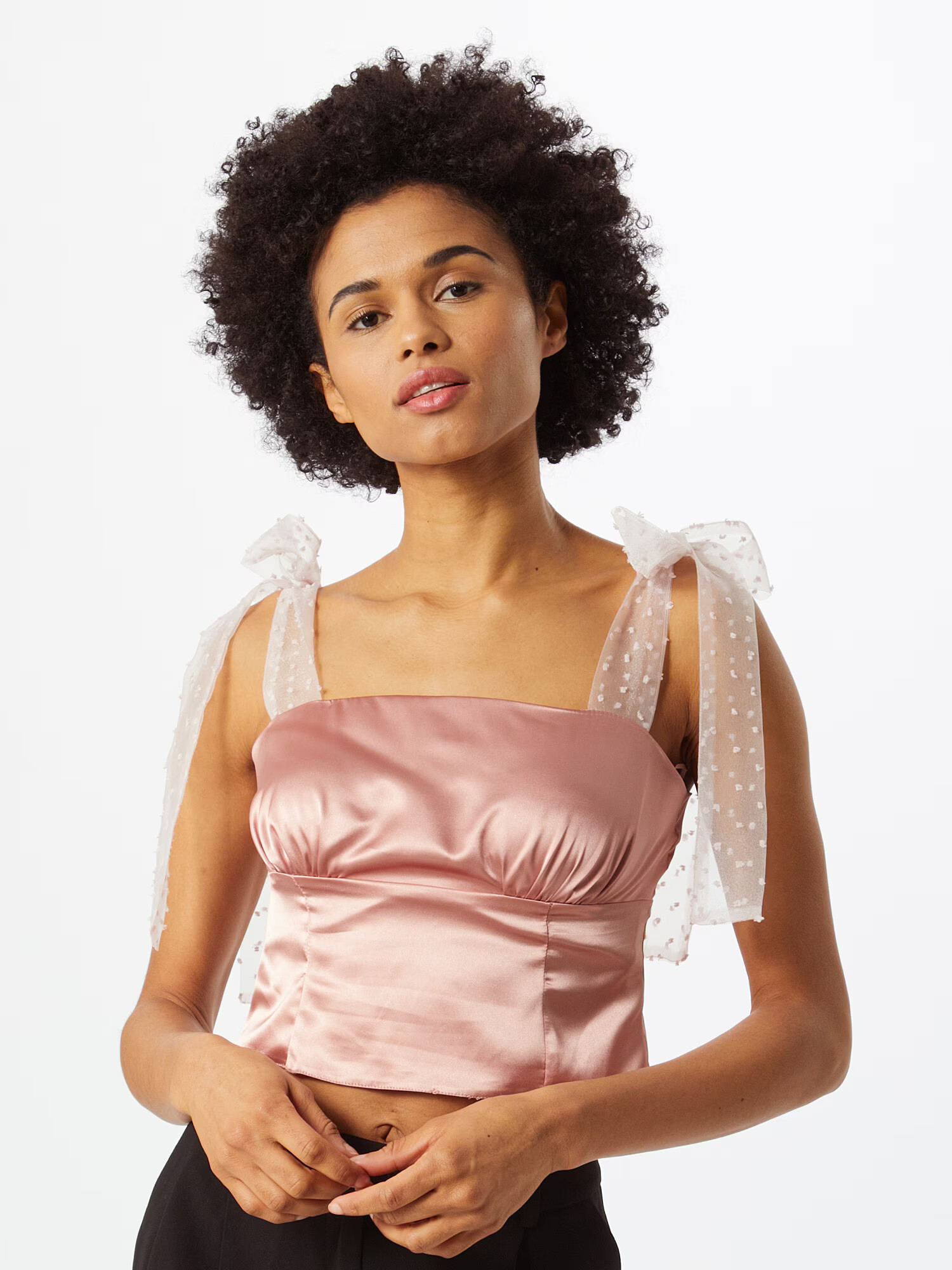 Miss Selfridge Top rosé / alb - Pled.ro