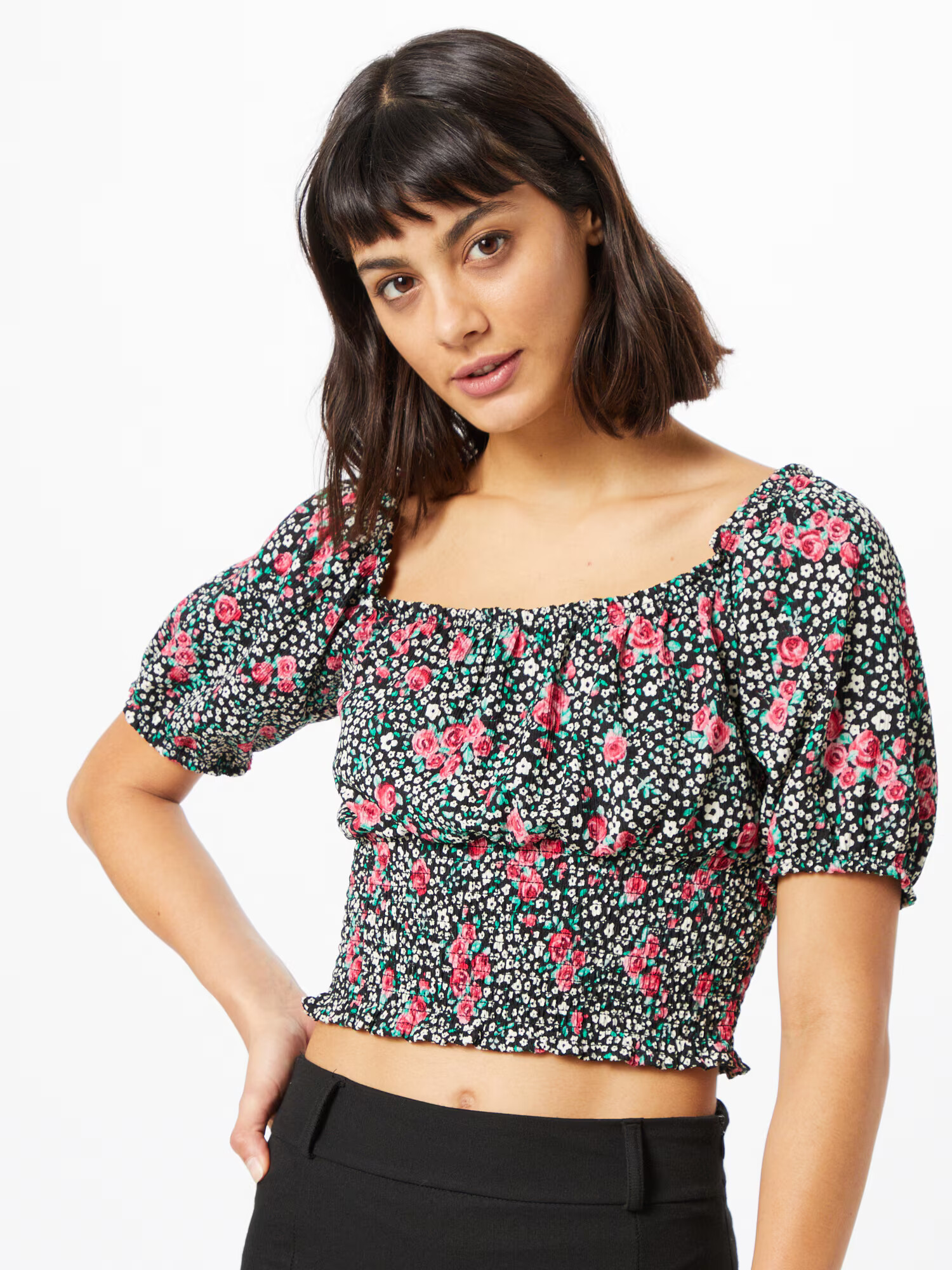 Miss Selfridge Top verde / roz / negru / alb - Pled.ro