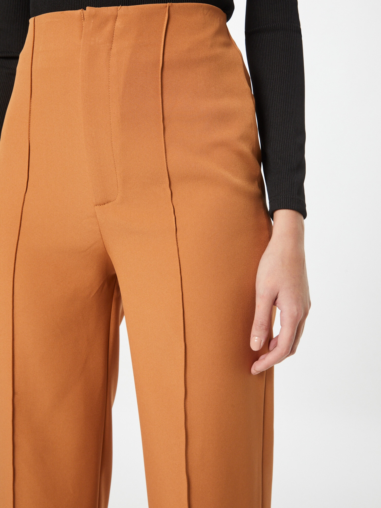 Missguided Pantaloni cu dungă maro deschis - Pled.ro