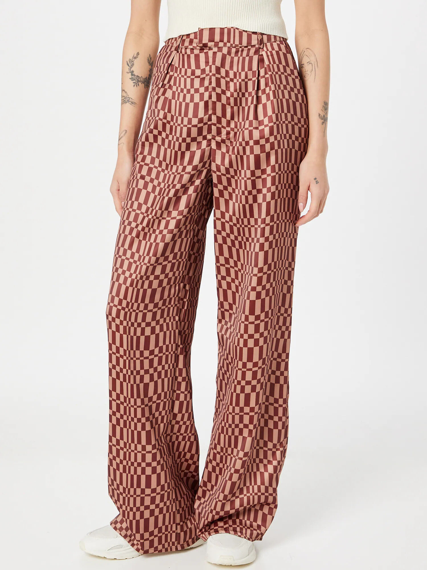 Missguided Pantaloni cutați maro / roz - Pled.ro