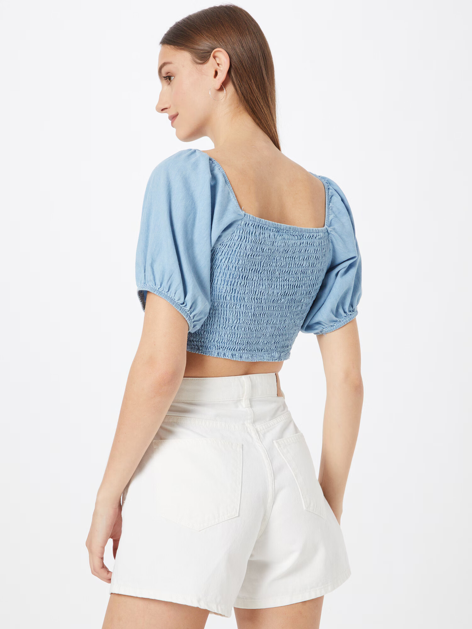 Missguided Tricou 'CHAMBRAY' albastru deschis - Pled.ro