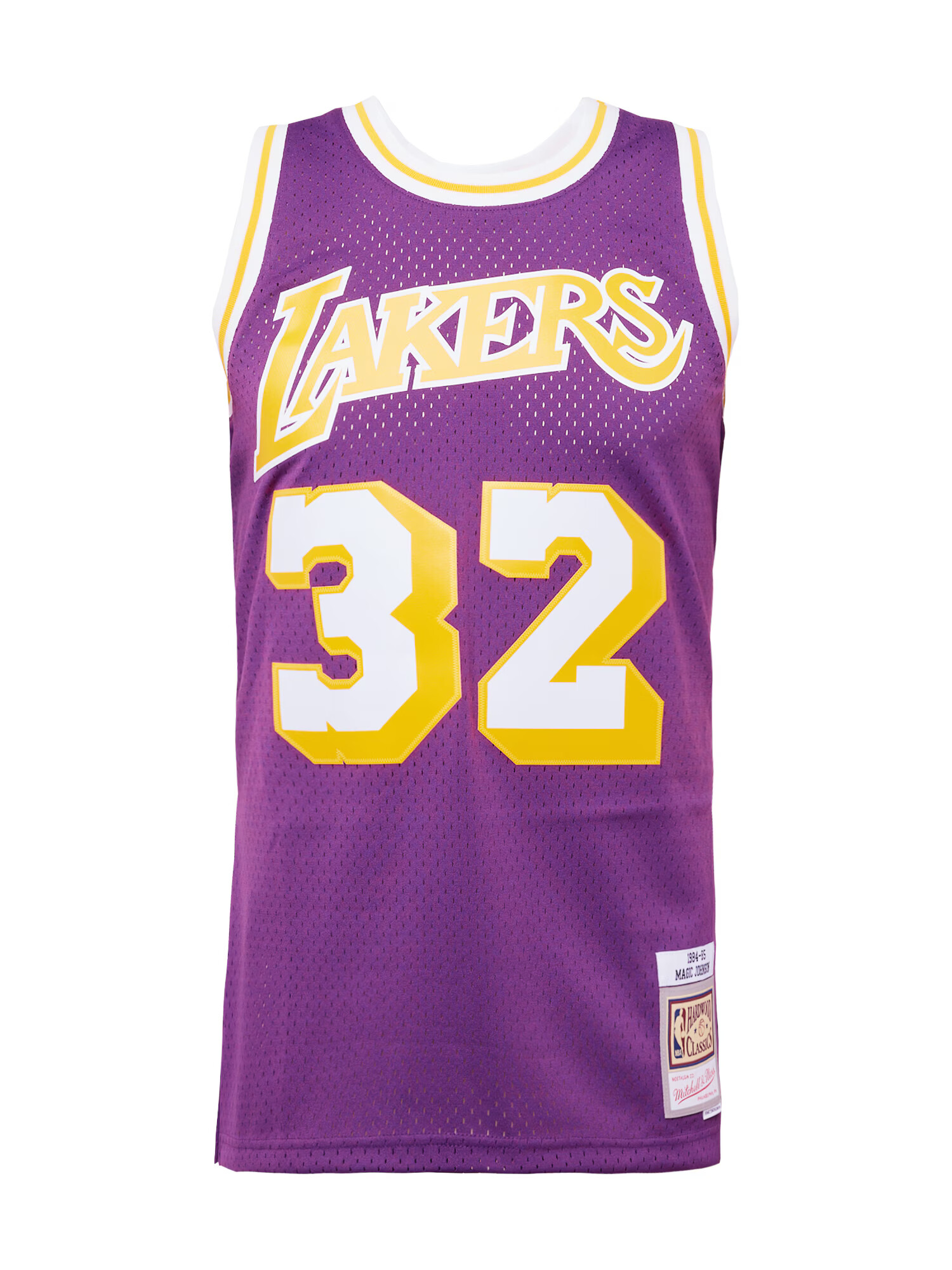 Mitchell & Ness Tricou funcțional 'LOS ANGELES LAKERS - MAGIC JOHNSON' galben auriu / mov vânătă / alb - Pled.ro