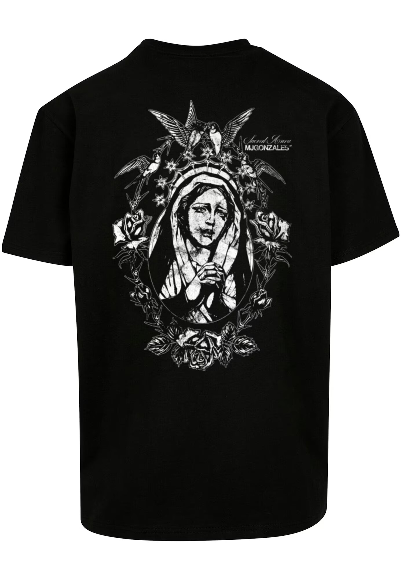 MJ Gonzales Tricou 'Fatima' negru / alb - Pled.ro