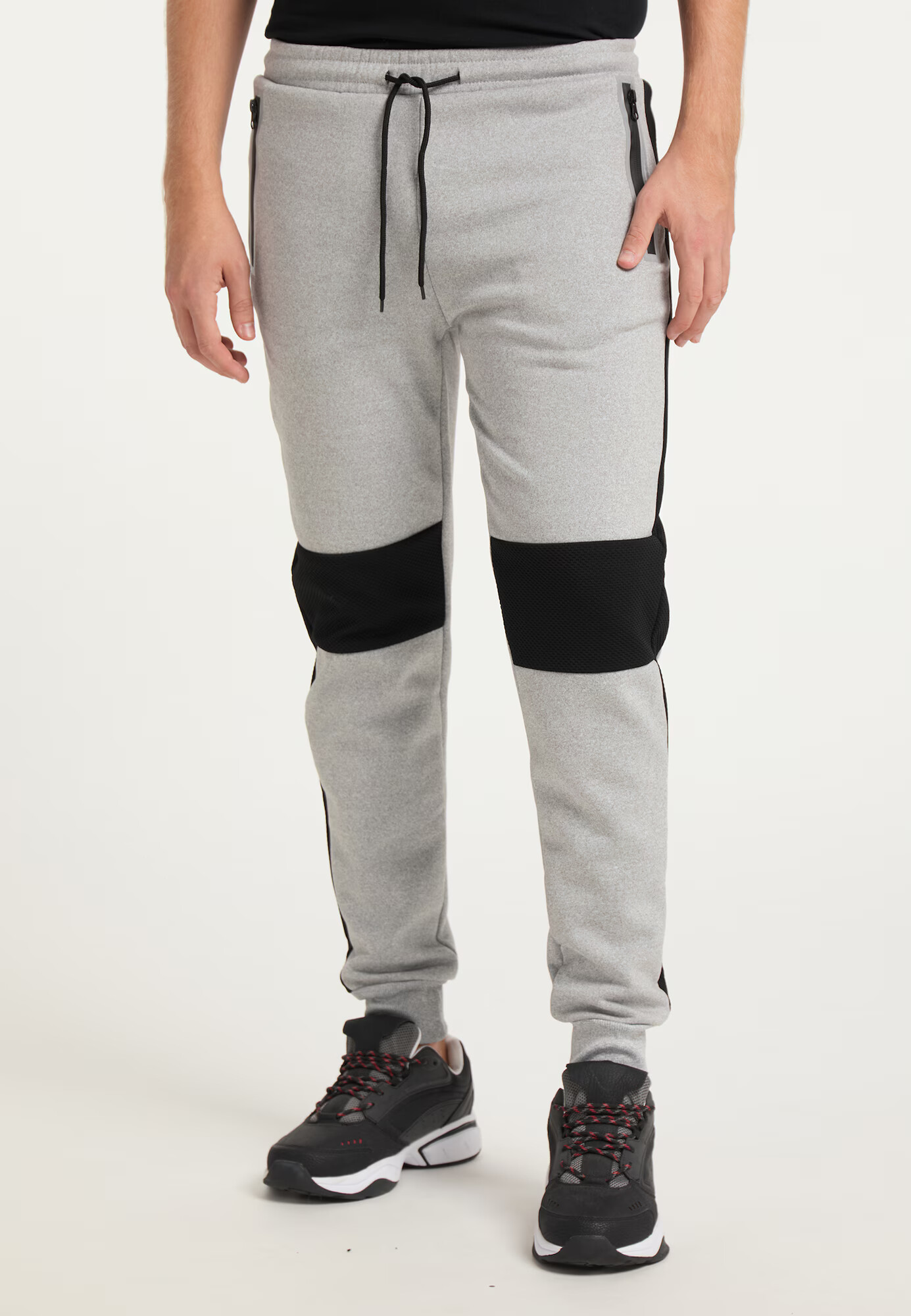 Mo SPORTS Pantaloni gri amestecat / negru - Pled.ro