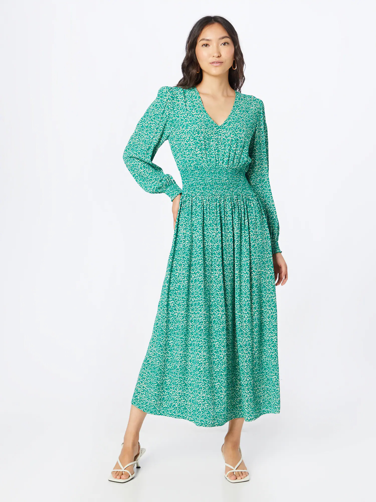 modström Rochie 'Archer' verde / alb - Pled.ro