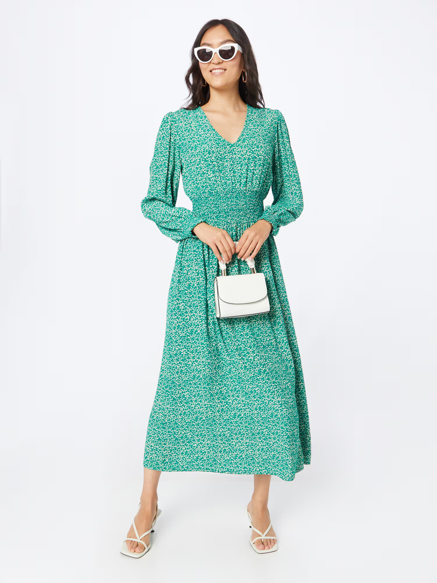 modström Rochie 'Archer' verde / alb - Pled.ro