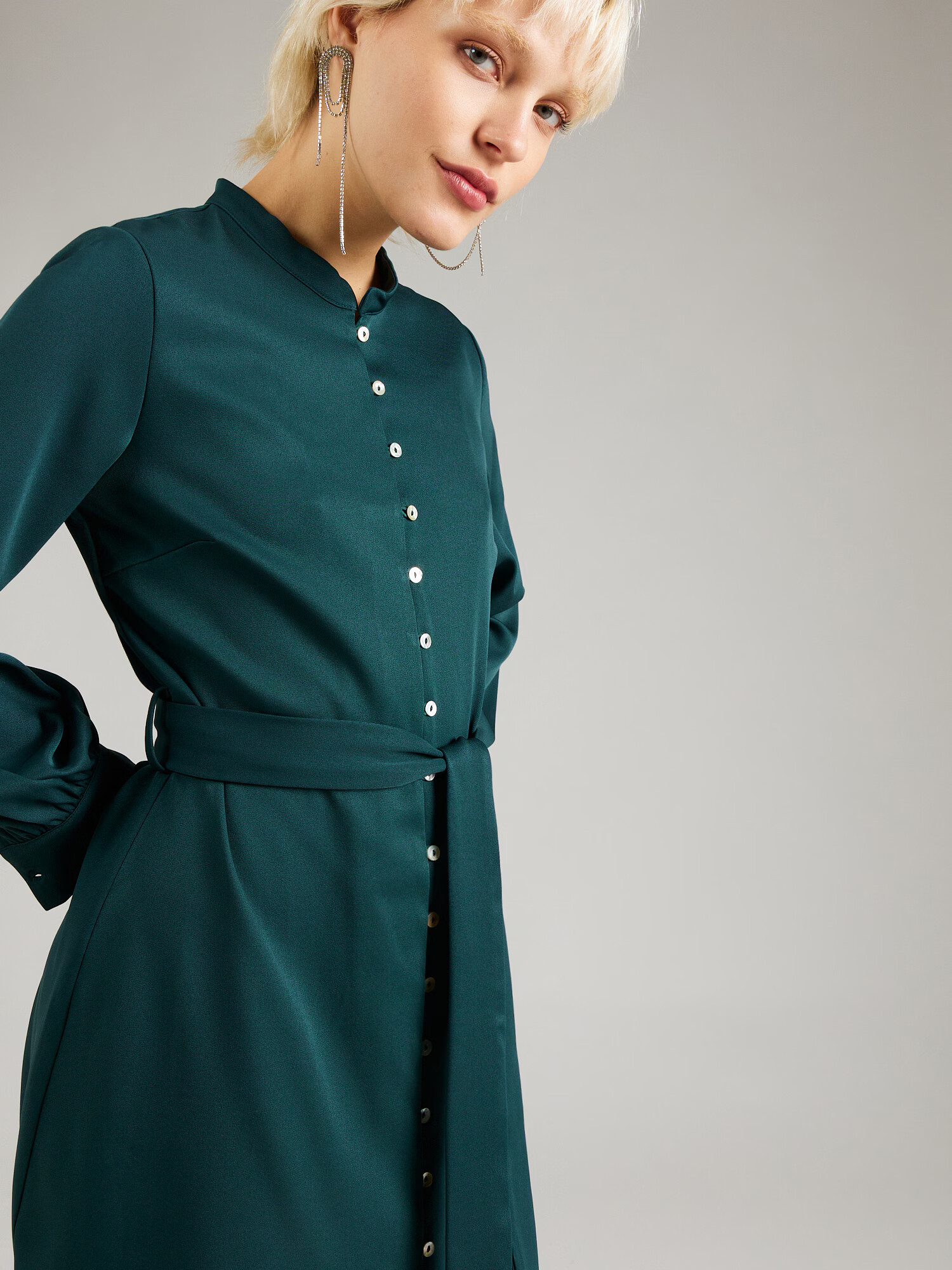 Molly BRACKEN Rochie tip bluză verde smarald - Pled.ro