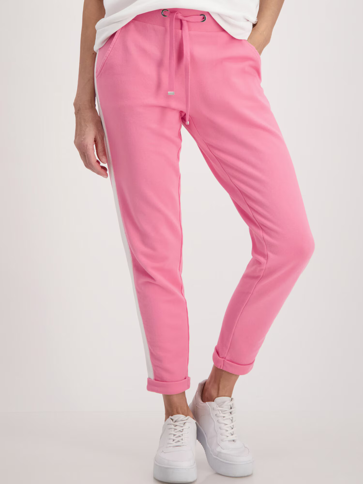 monari Pantaloni roz deschis / alb - Pled.ro