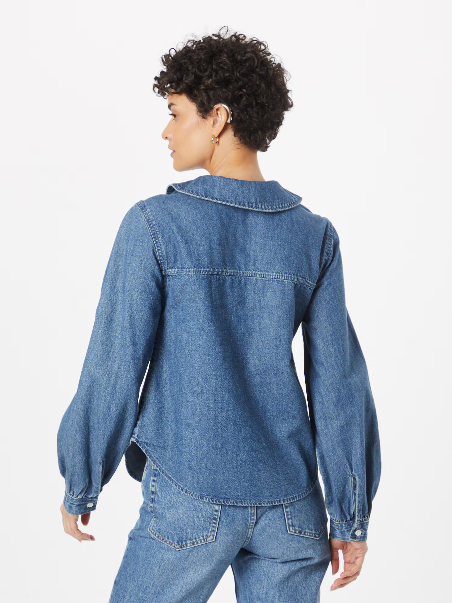 Monki Bluză albastru denim - Pled.ro