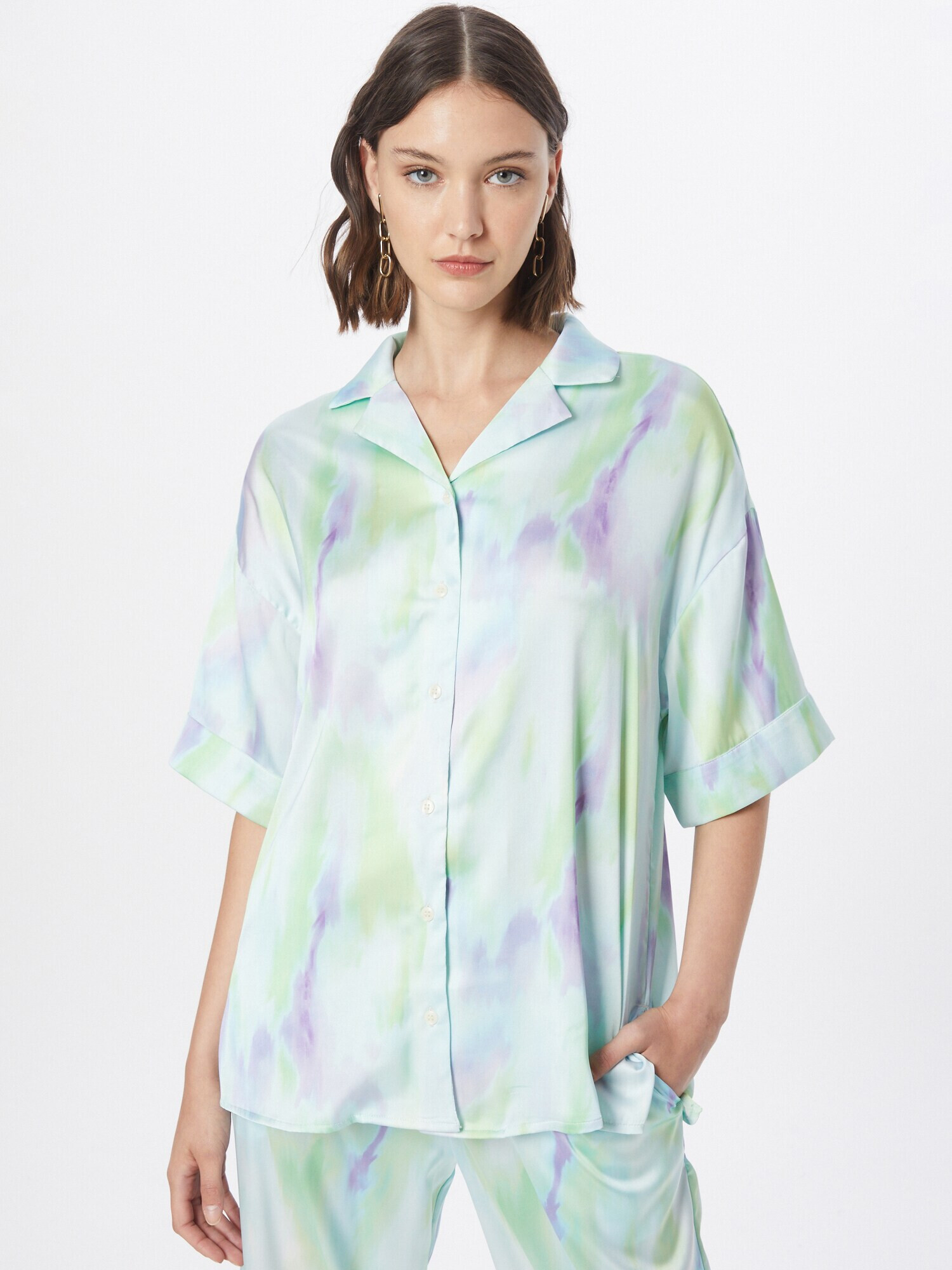 Monki Bluză opal / verde deschis / lila - Pled.ro