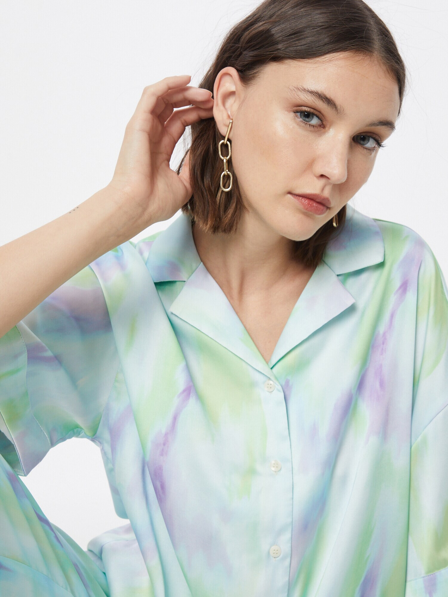 Monki Bluză opal / verde deschis / lila - Pled.ro