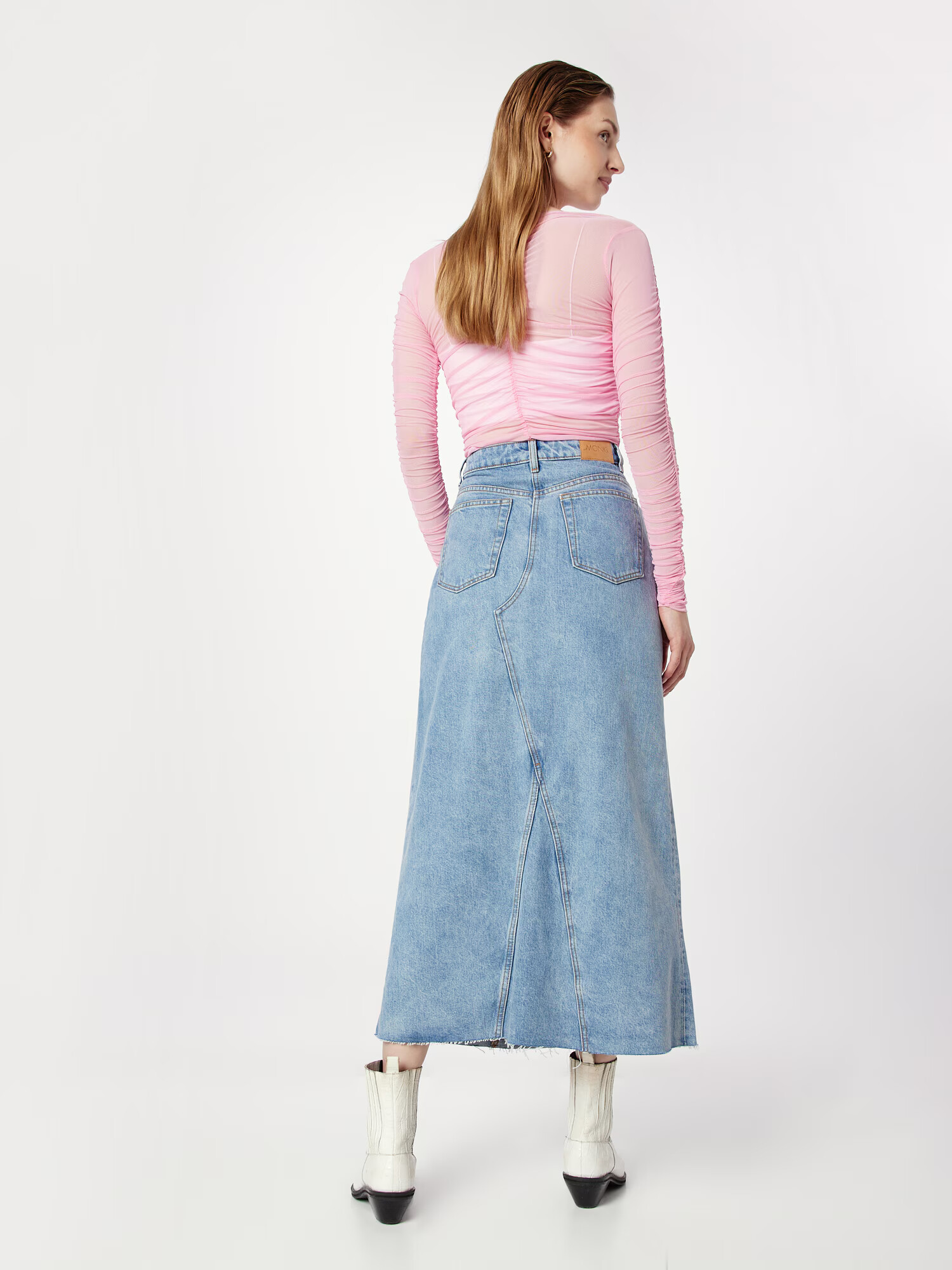 Monki Fustă albastru denim - Pled.ro