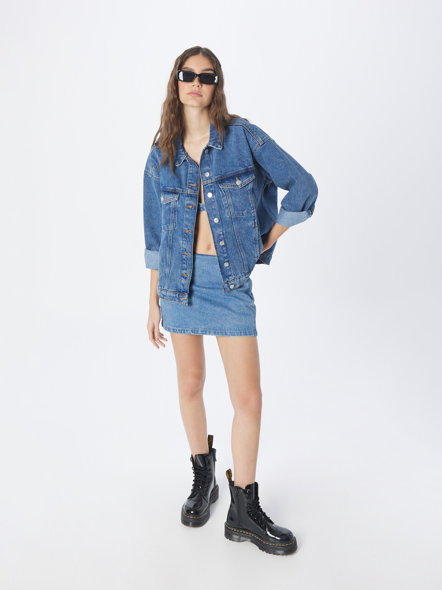 Monki Geacă de primăvară-toamnă albastru denim - Pled.ro