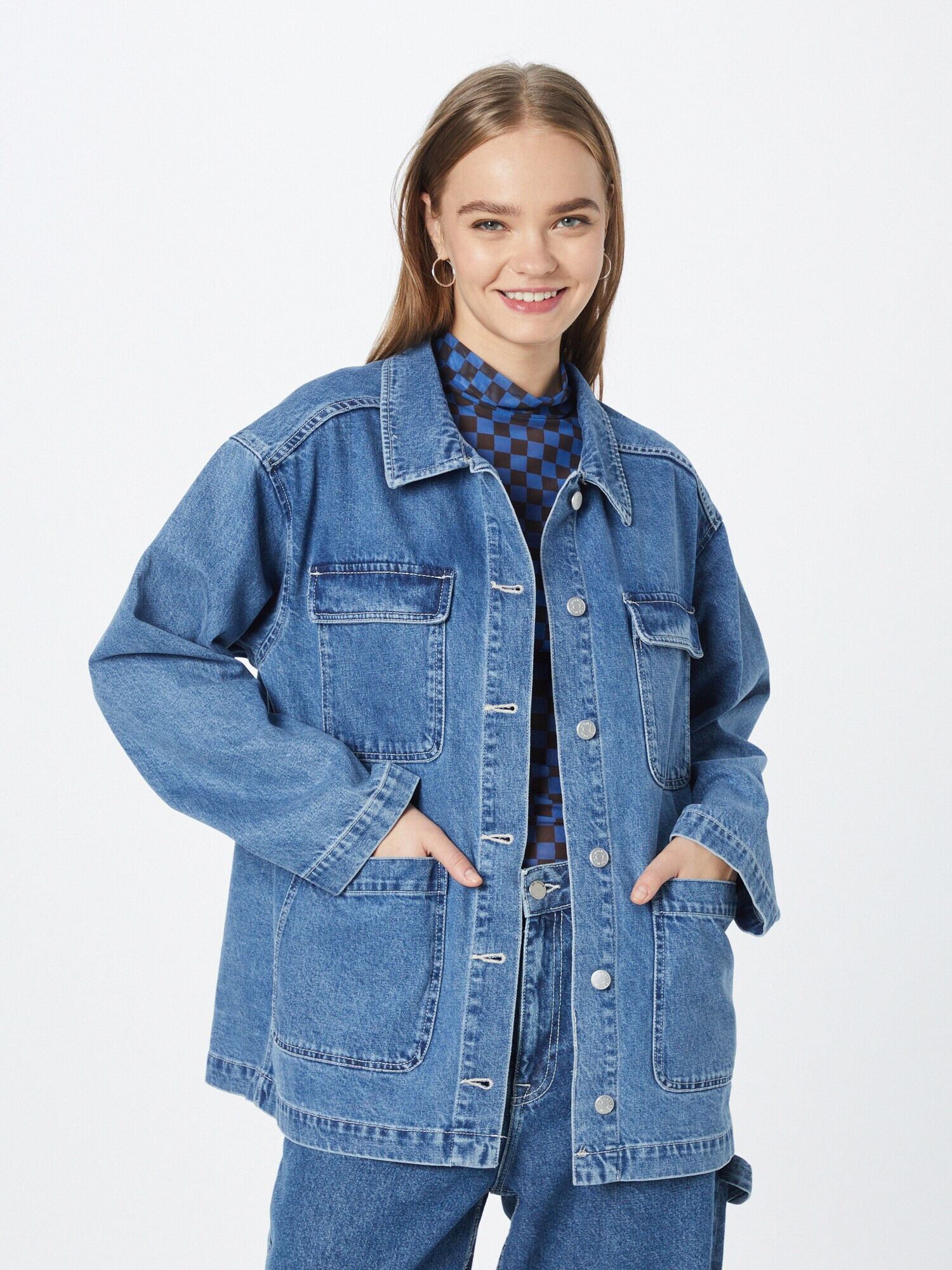 Monki Geacă de primăvară-toamnă albastru denim - Pled.ro