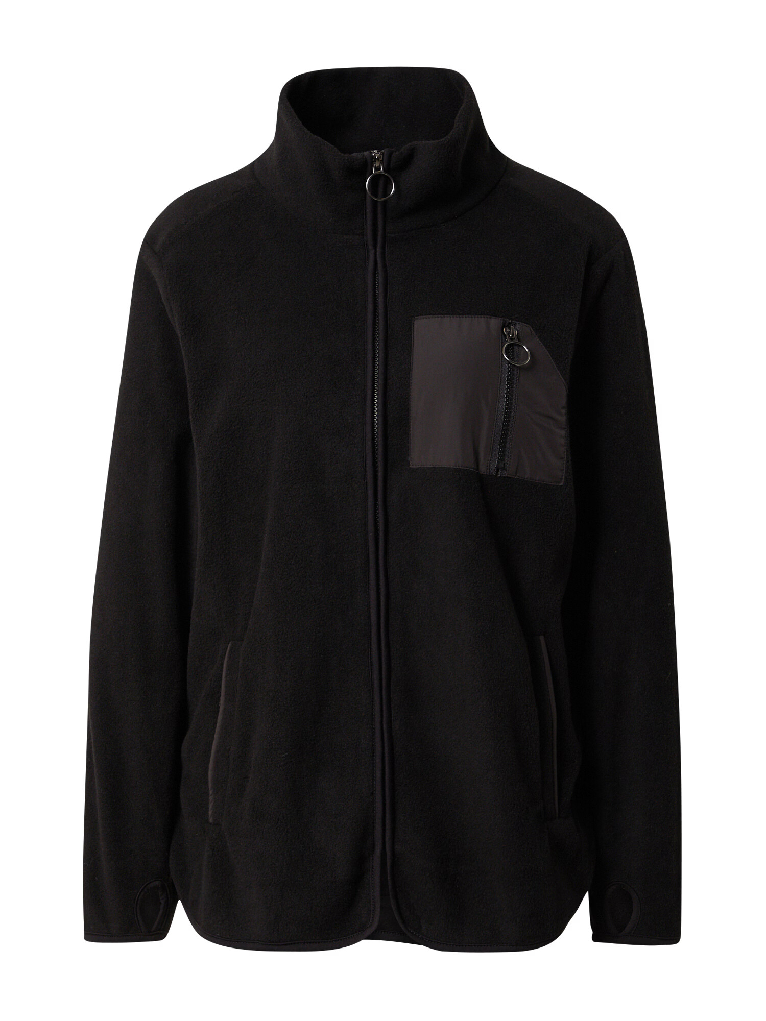 Monki Jachetă fleece negru - Pled.ro