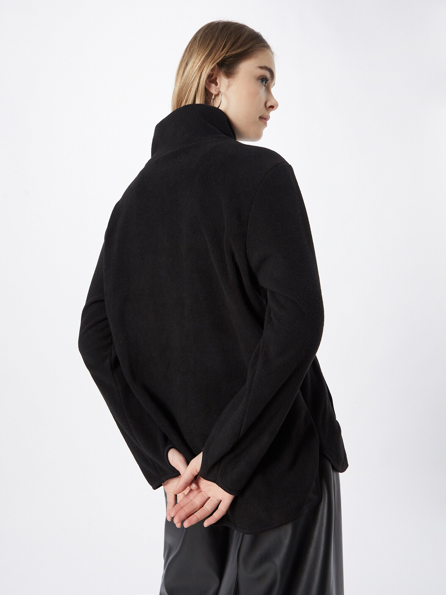 Monki Jachetă fleece negru - Pled.ro