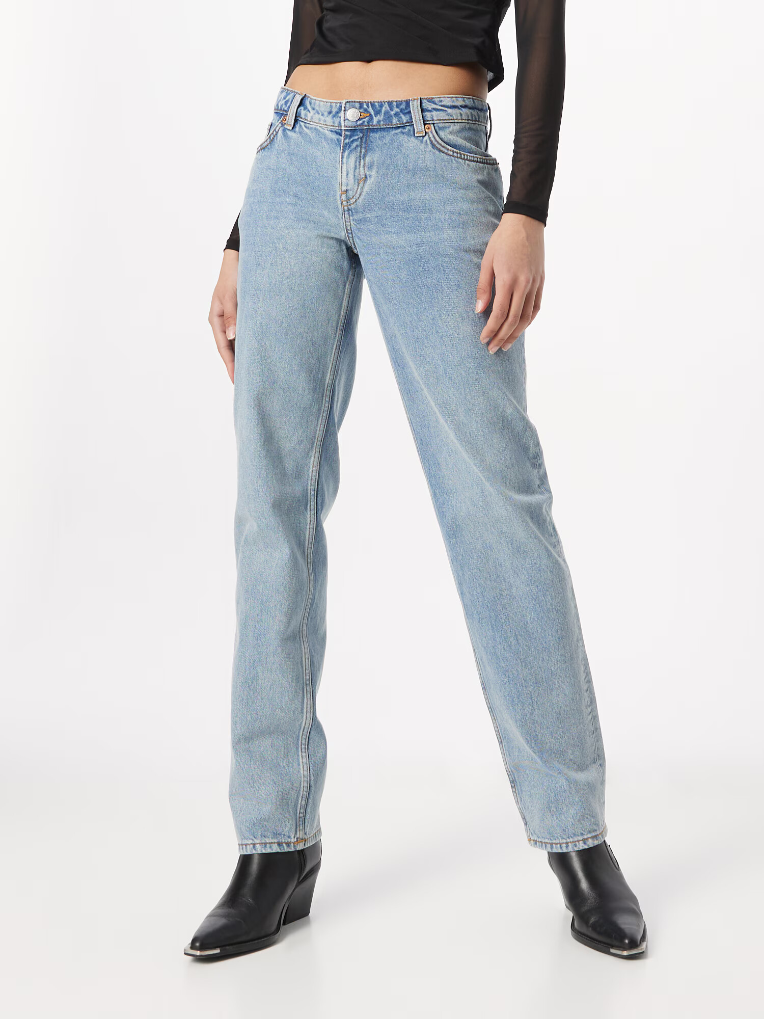 Monki Jeans albastru denim - Pled.ro