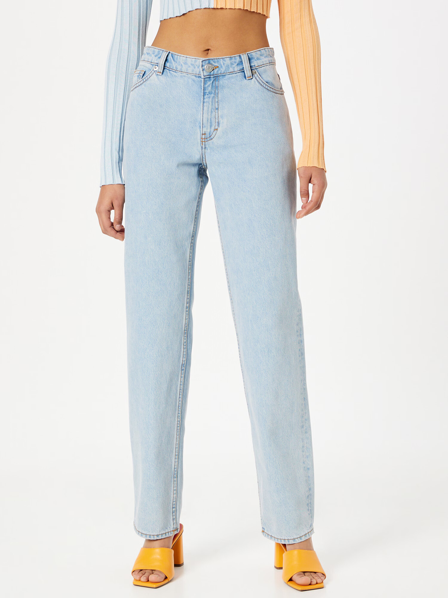 Monki Jeans albastru deschis - Pled.ro