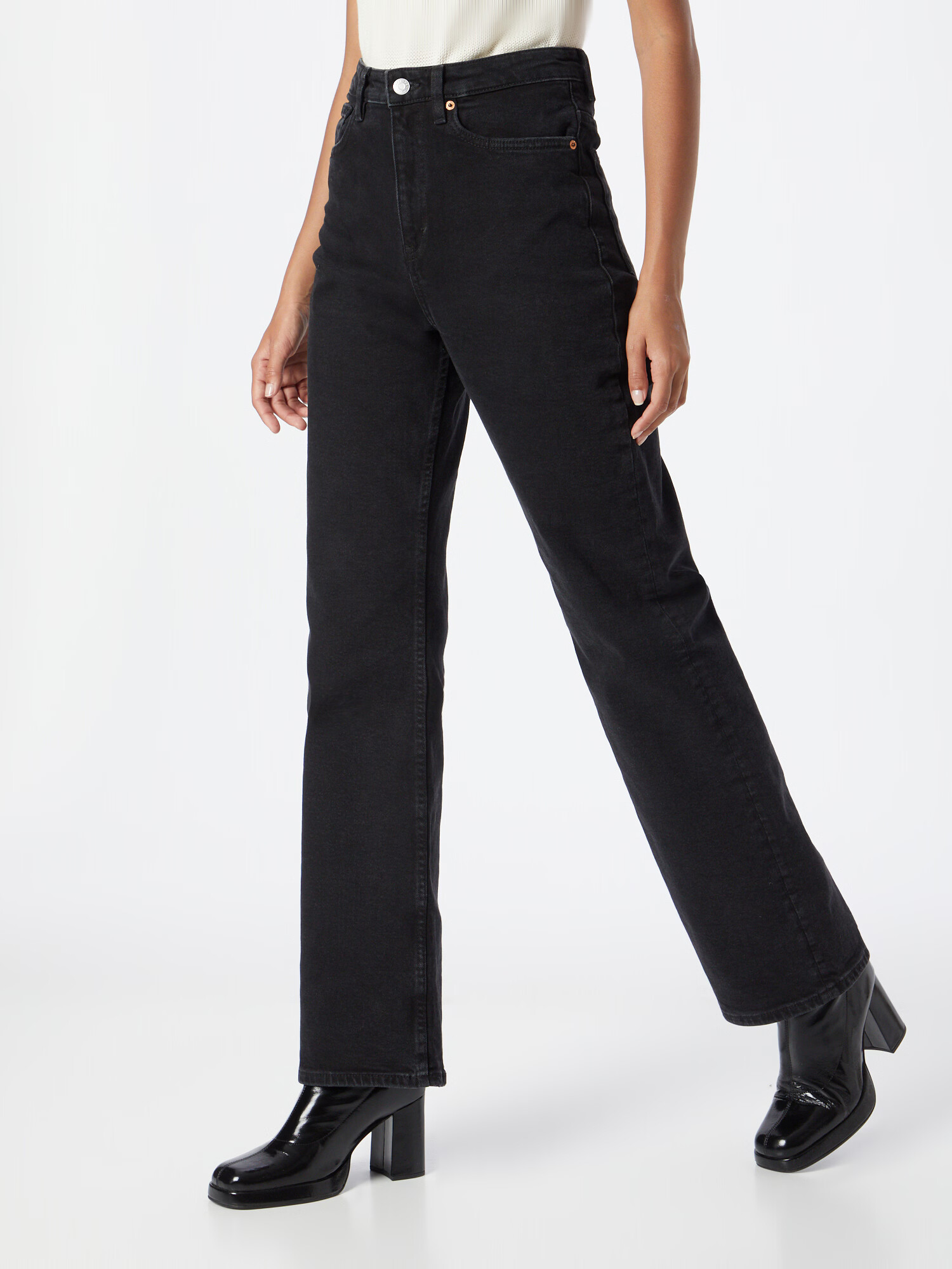 Monki Jeans negru denim - Pled.ro