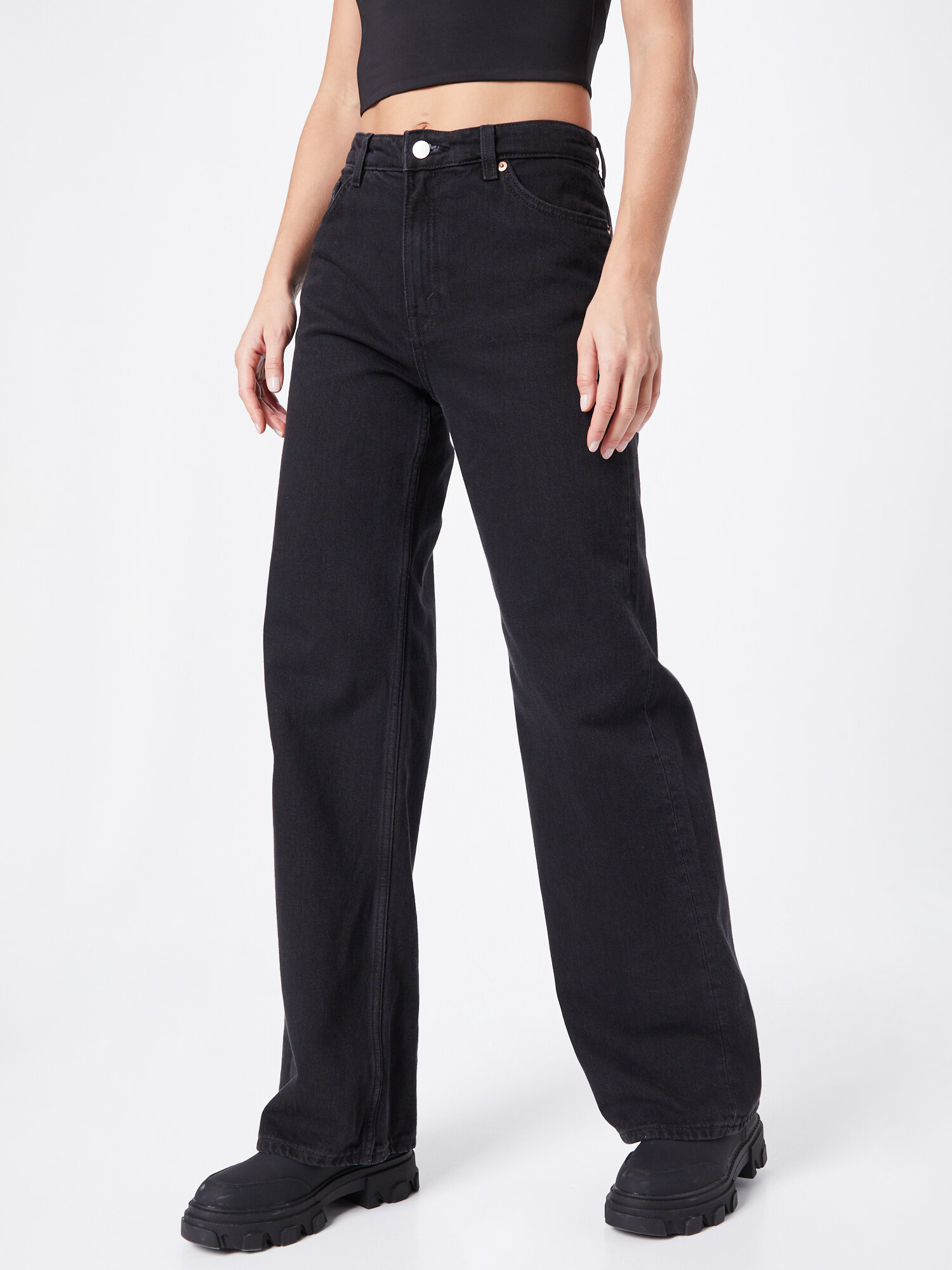 Monki Jeans negru denim - Pled.ro