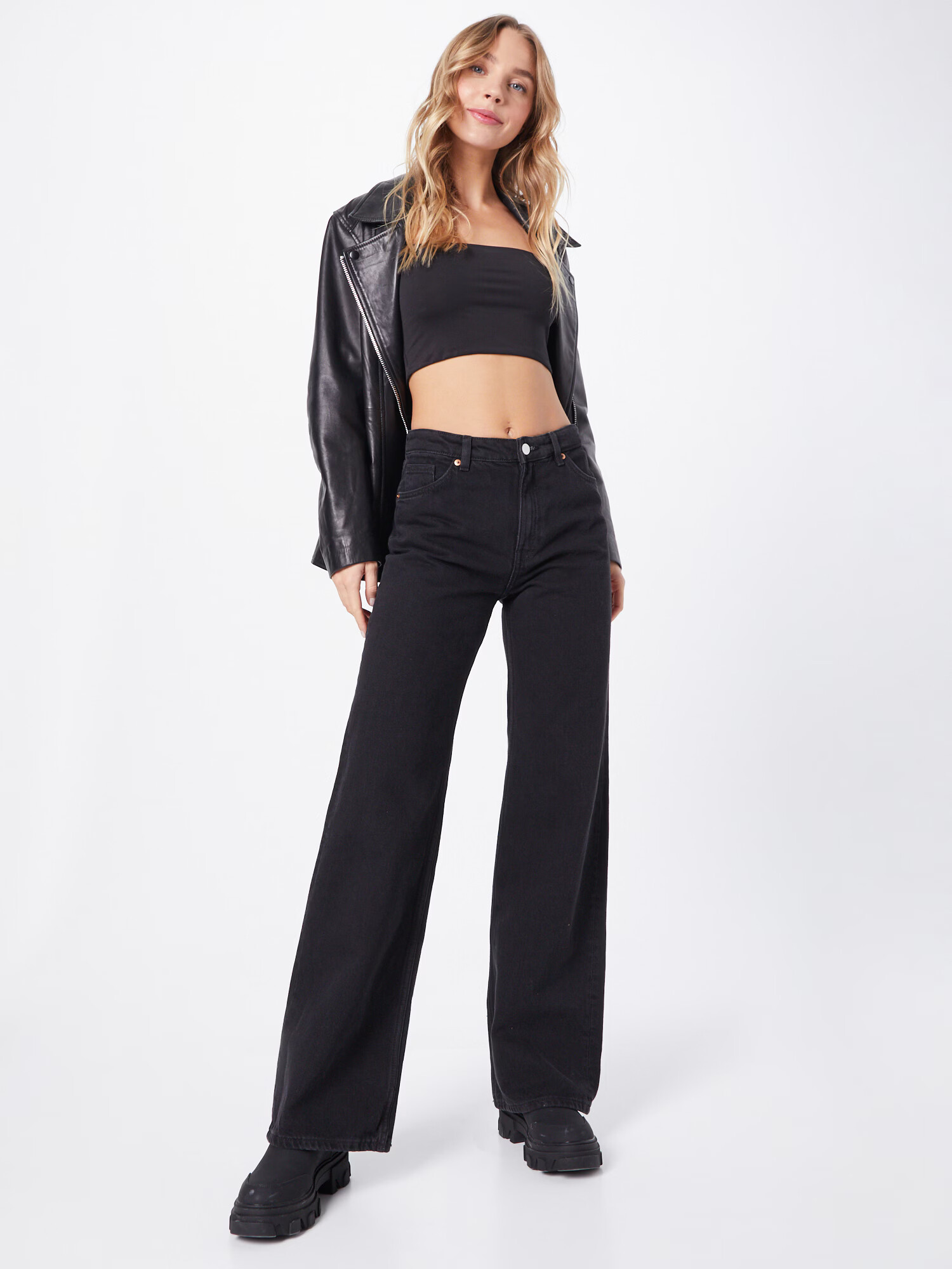 Monki Jeans negru denim - Pled.ro