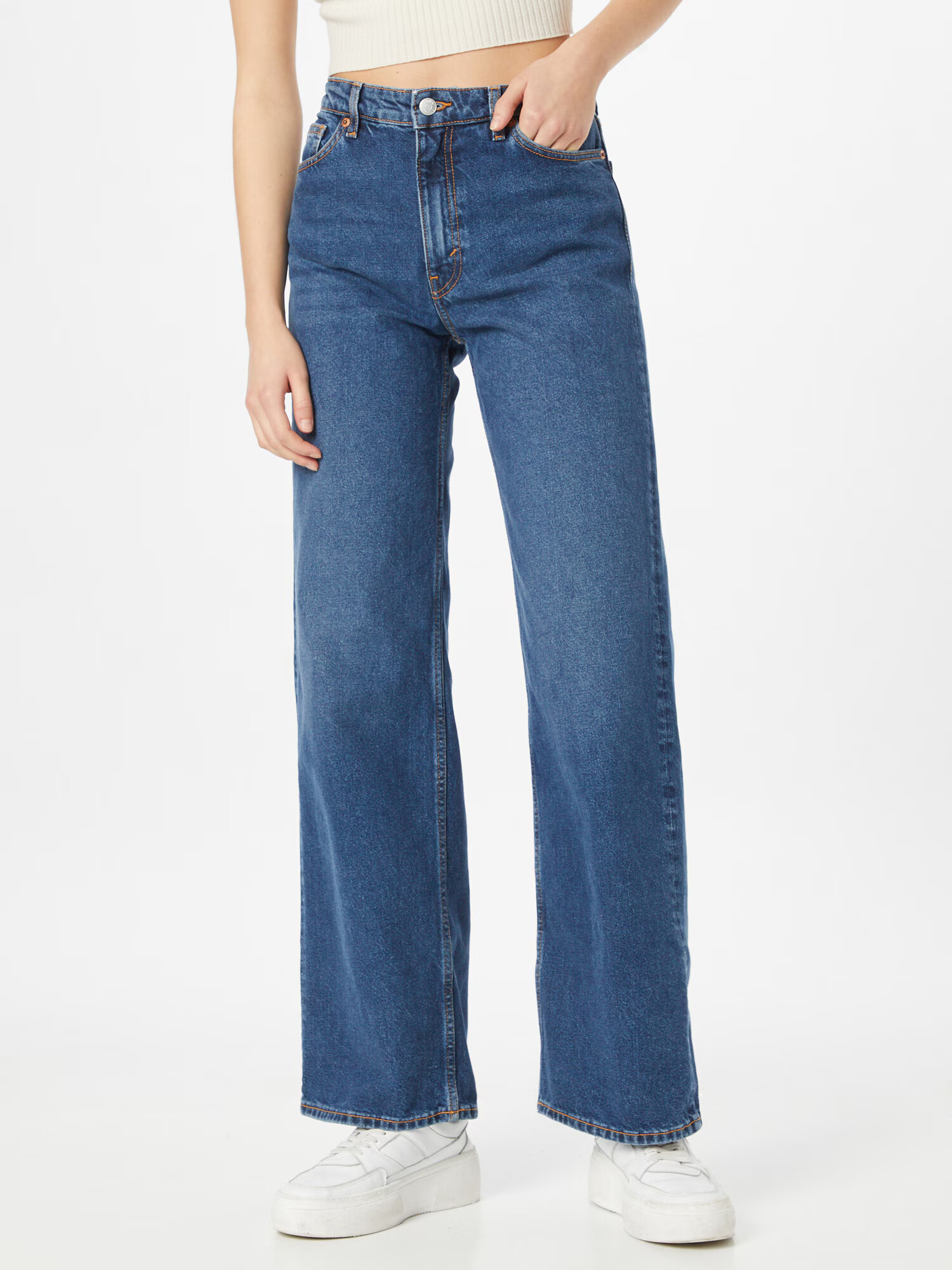 Monki Jeans albastru denim - Pled.ro