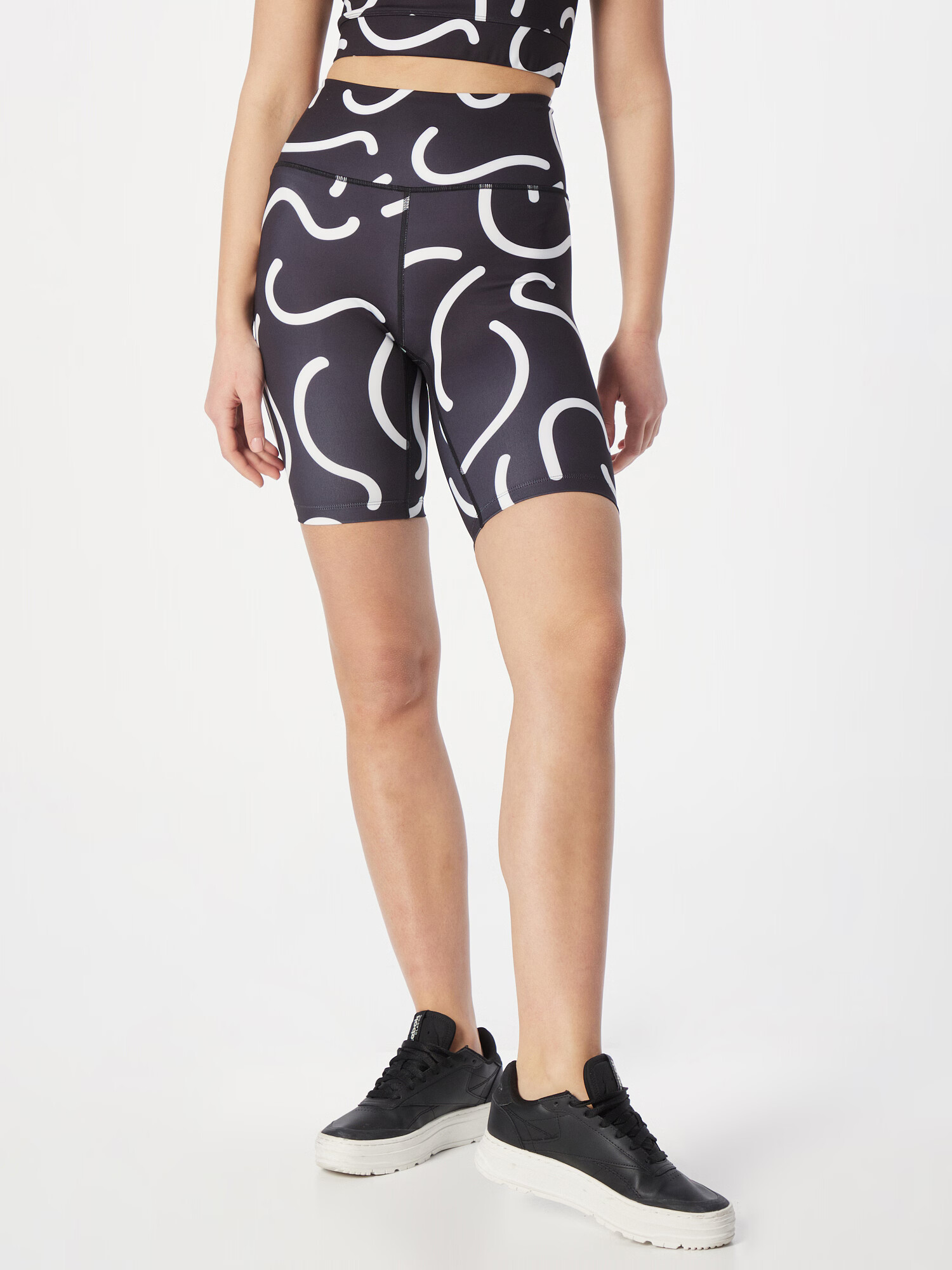 Monki Leggings negru / alb - Pled.ro